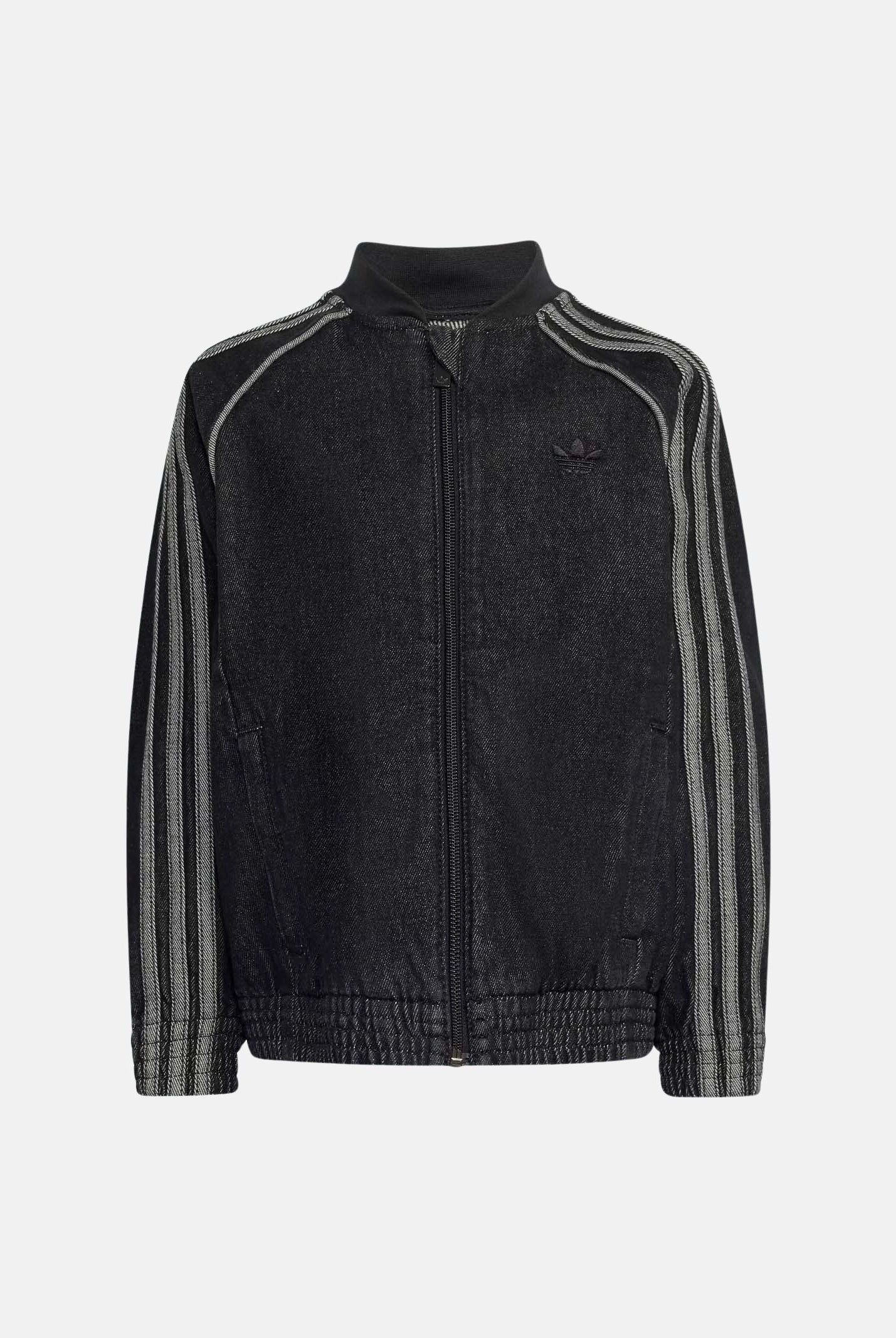 ADIDAS ORIGINALS Felpa TRACK TOP nera per bambino e bambina con iconiche tre strisce a contrasto.<BR/> KQ8906 . ADIDAS ORIGINALS