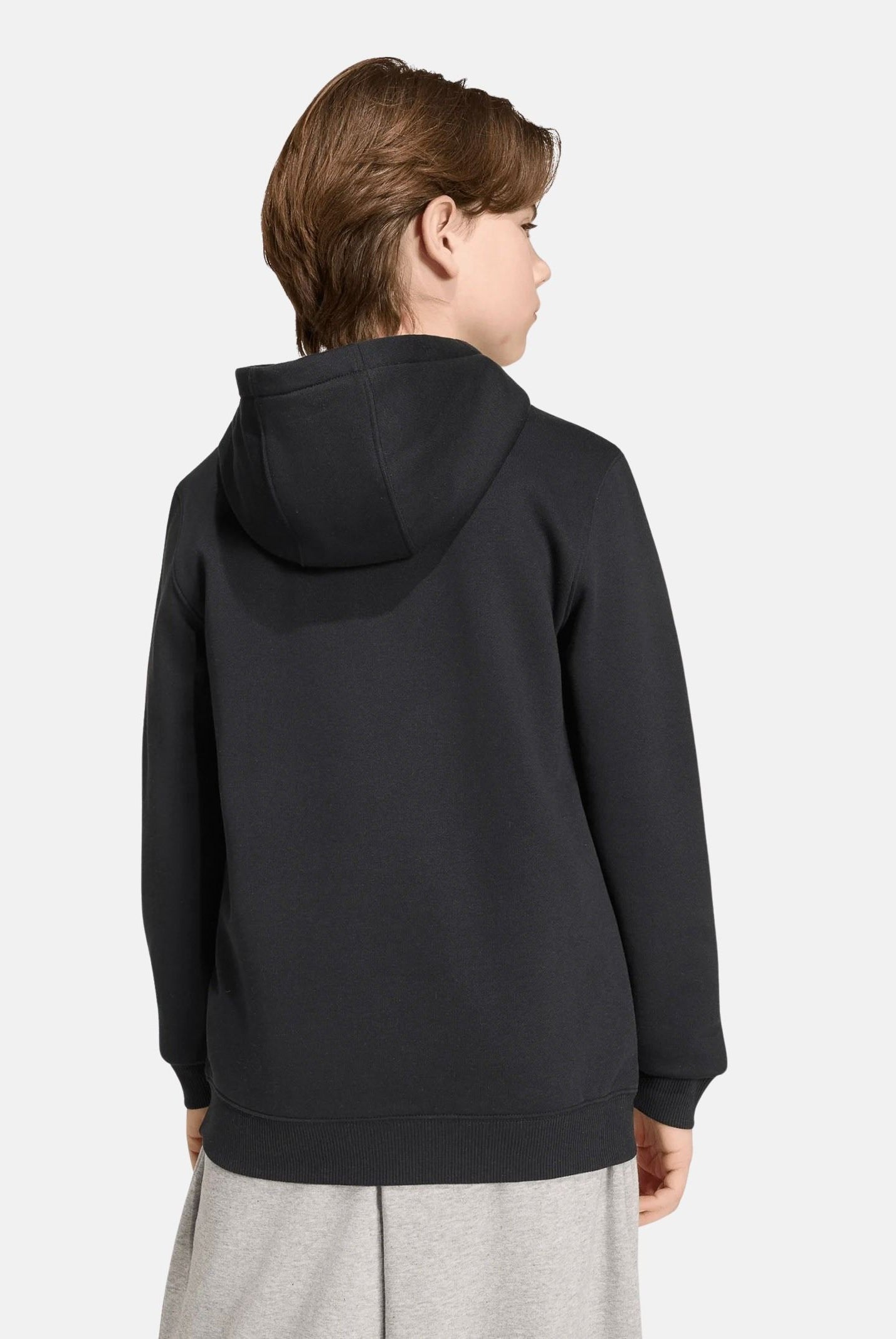 ADIDAS ORIGINALS Felpa REGULAR HOODIE nero per bambino e bambina con lgo Trefoil KR0879 . ADIDAS ORIGINALS