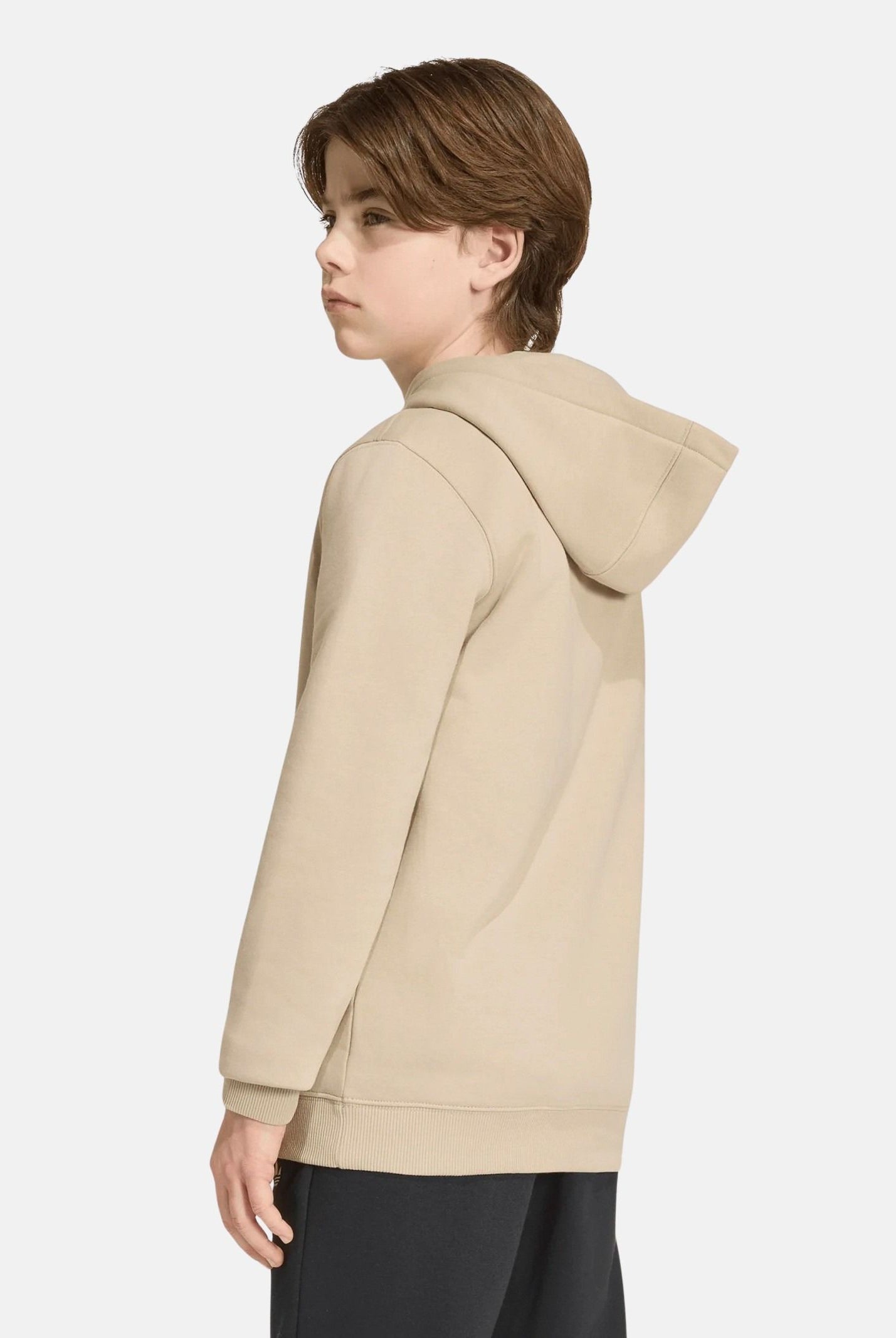 ADIDAS ORIGINALS Felpa REGULAR HOODIE FLEECE Khaki Three beige per bambino e bambina KR0881 . ADIDAS ORIGINALS