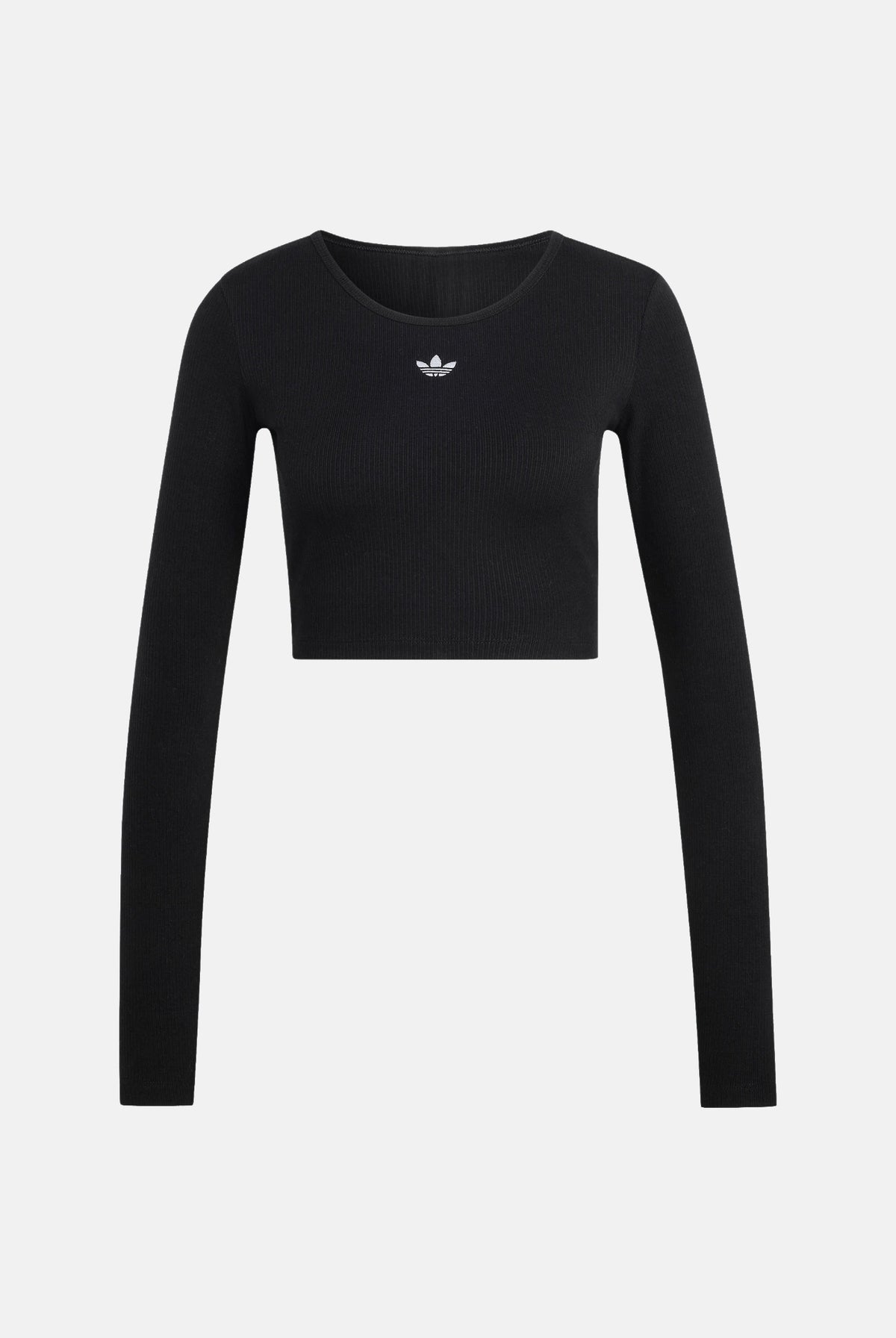 ADIDAS ORIGINALS Maglia girocollo LONG SLEEVE nero da donna a maniche lunghe con taglio cropped KR1098 . ADIDAS ORIGINALS