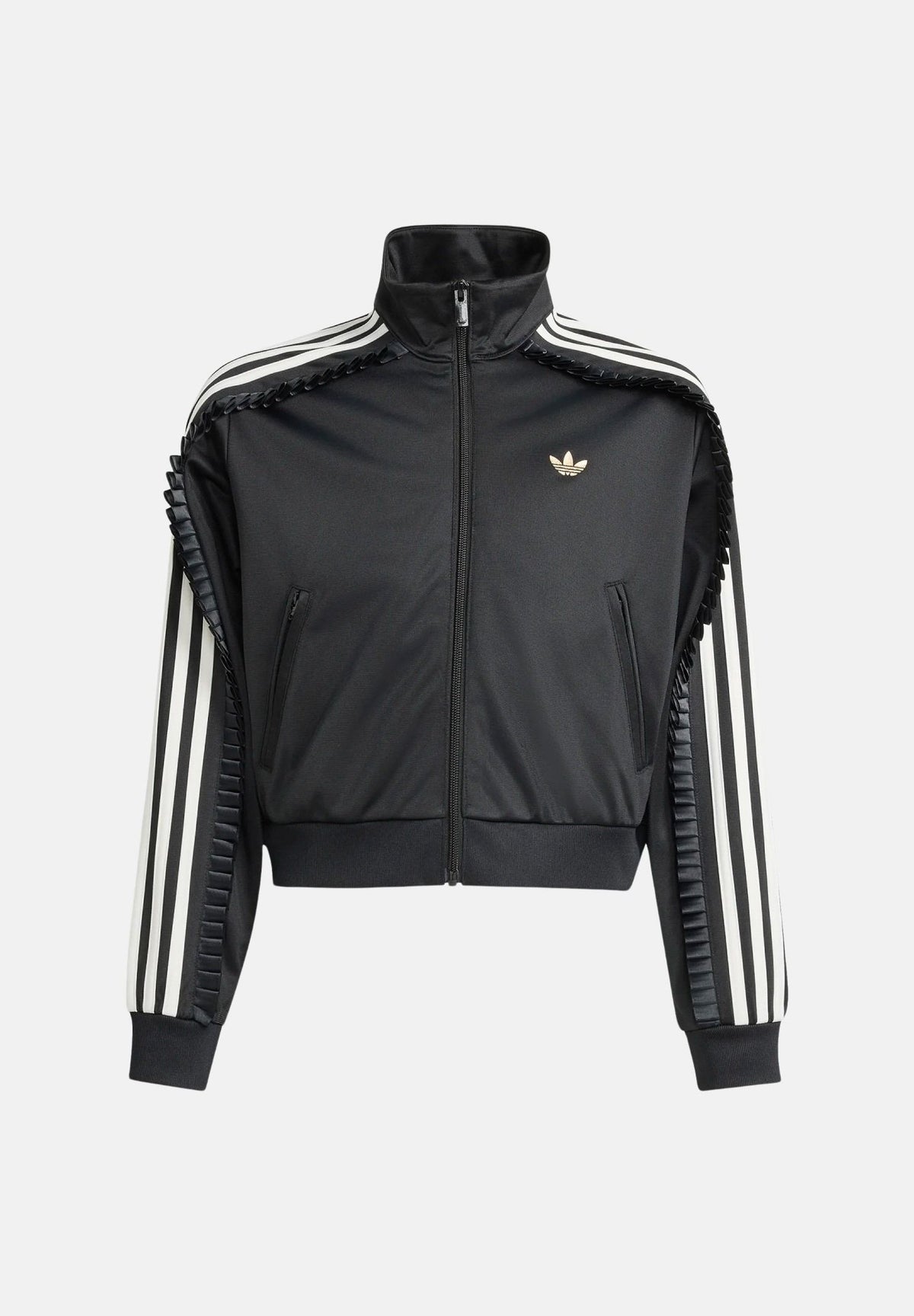 ADIDAS ORIGINALS Felpa con zip per bambina con dettagli di balze decorative lungo le maniche KR1365 . ADIDAS ORIGINALS