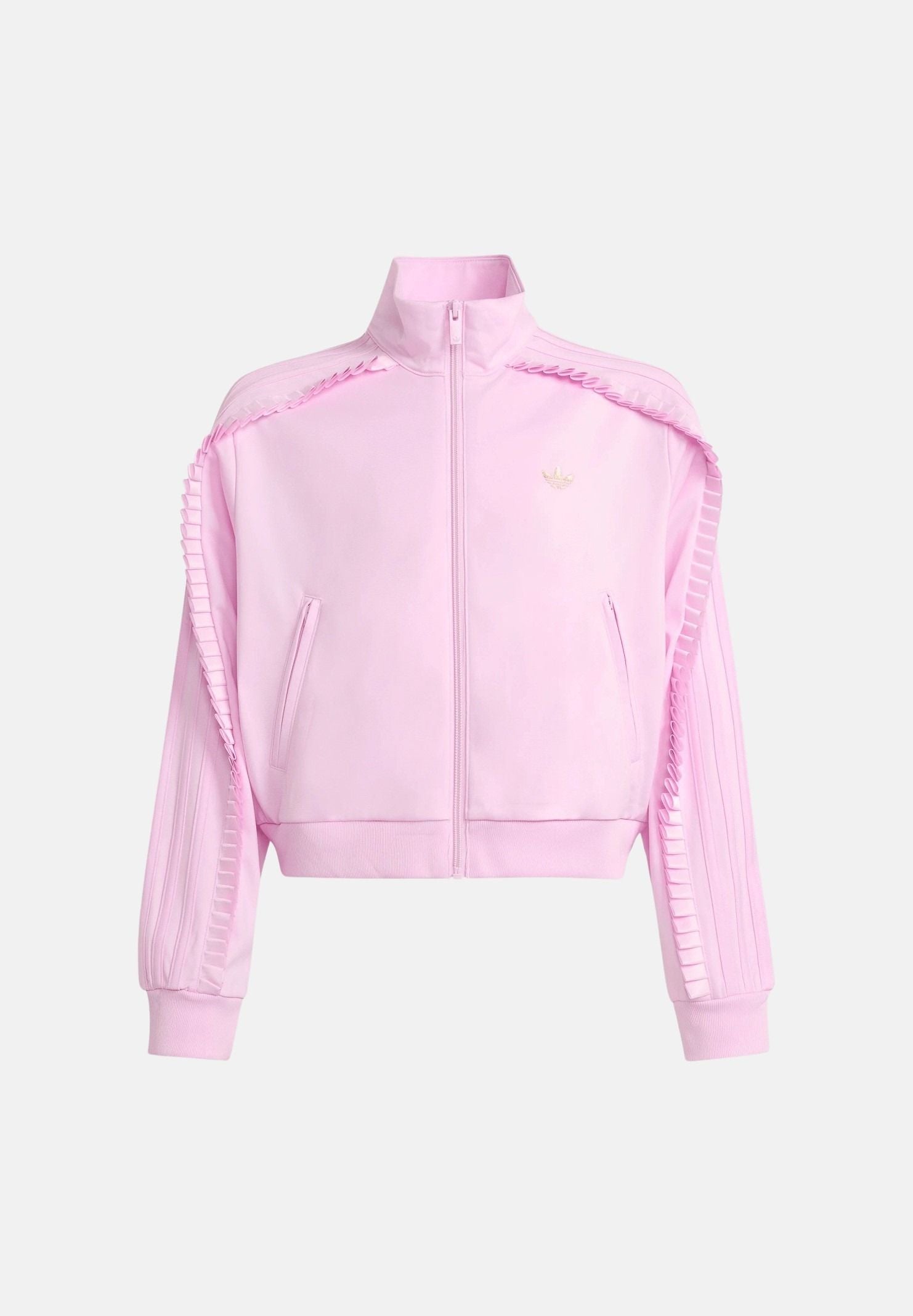 ADIDAS ORIGINALS Felpa FIREBIRD LOOSE SHORT con zip fusion rosa da bambina <BR/> KR1366 . ADIDAS ORIGINALS