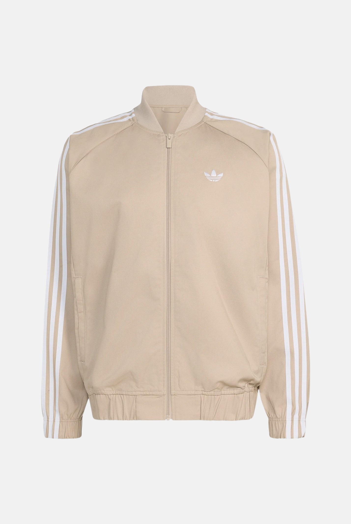 ADIDAS ORIGINALS felpa con zip SST Adicolor Classics Cotton Twill Tracktop khaki three beige, colore basico beige, uomo. KR1369 . ADIDAS ORIGINALS