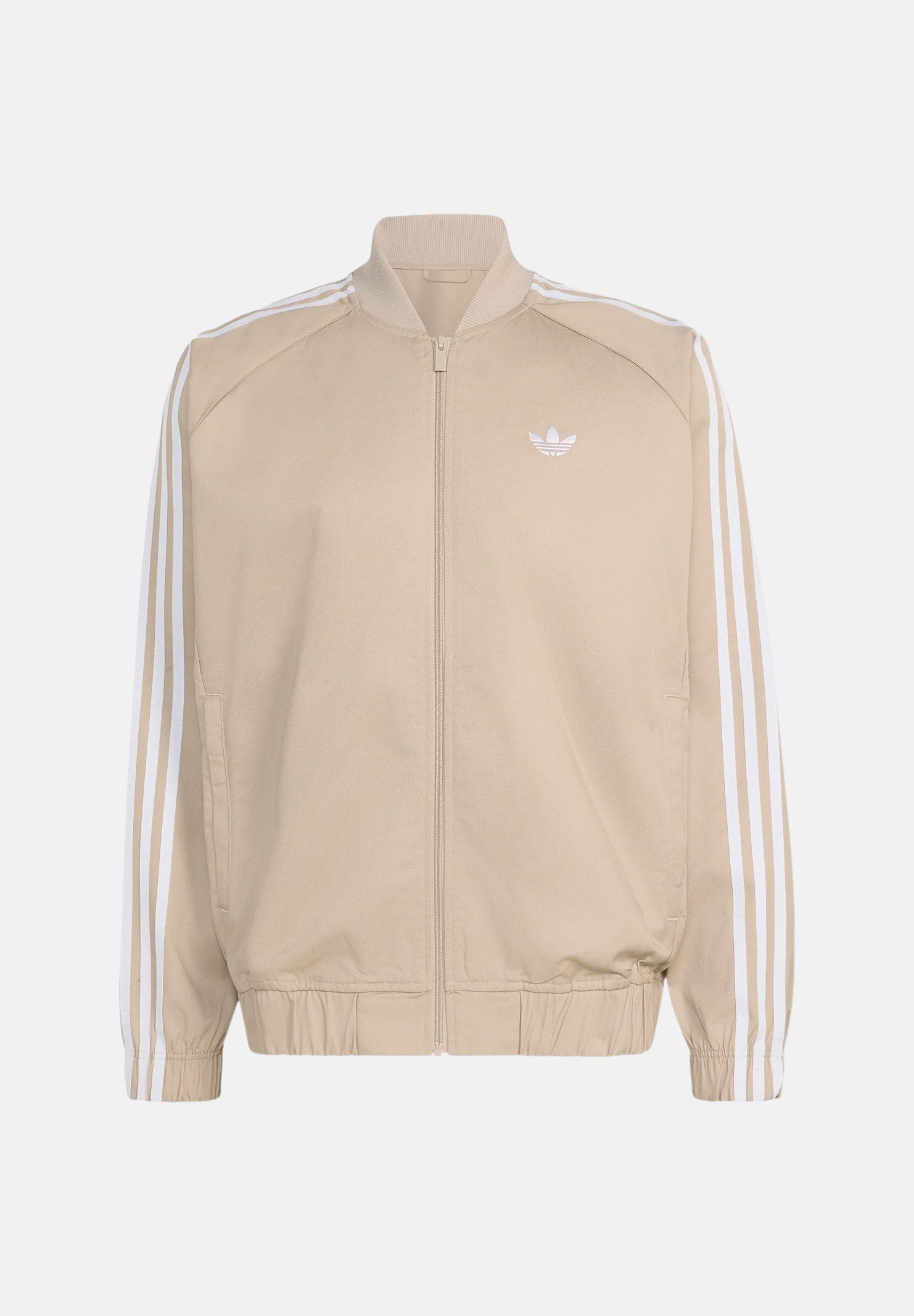 ADIDAS ORIGINALS felpa con zip SST Adicolor Classics Cotton Twill Tracktop khaki three beige, colore basico beige, uomo. KR1369 . ADIDAS ORIGINALS