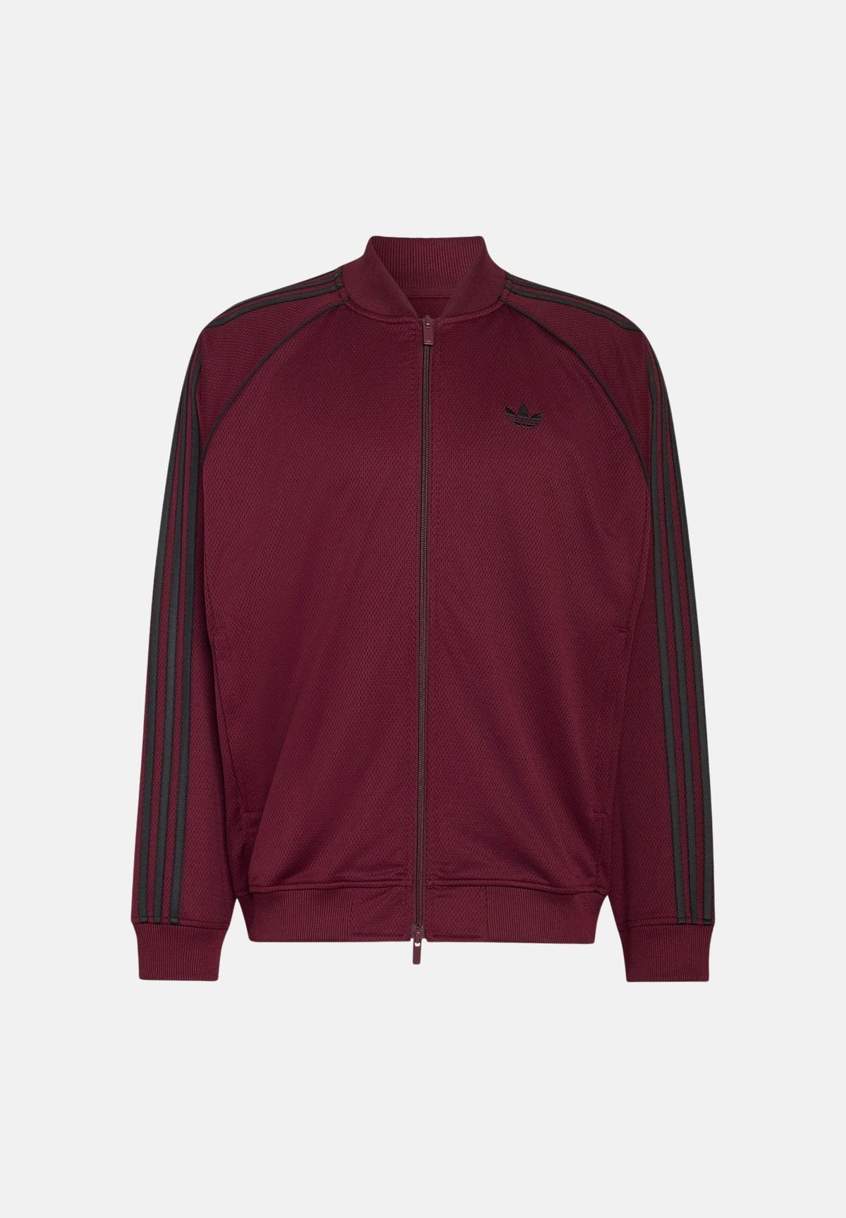 ADIDAS ORIGINALS Felpa con zip ADICOLOR CLASSICS MESH marron bordeaux da uomo KR1372 . ADIDAS ORIGINALS