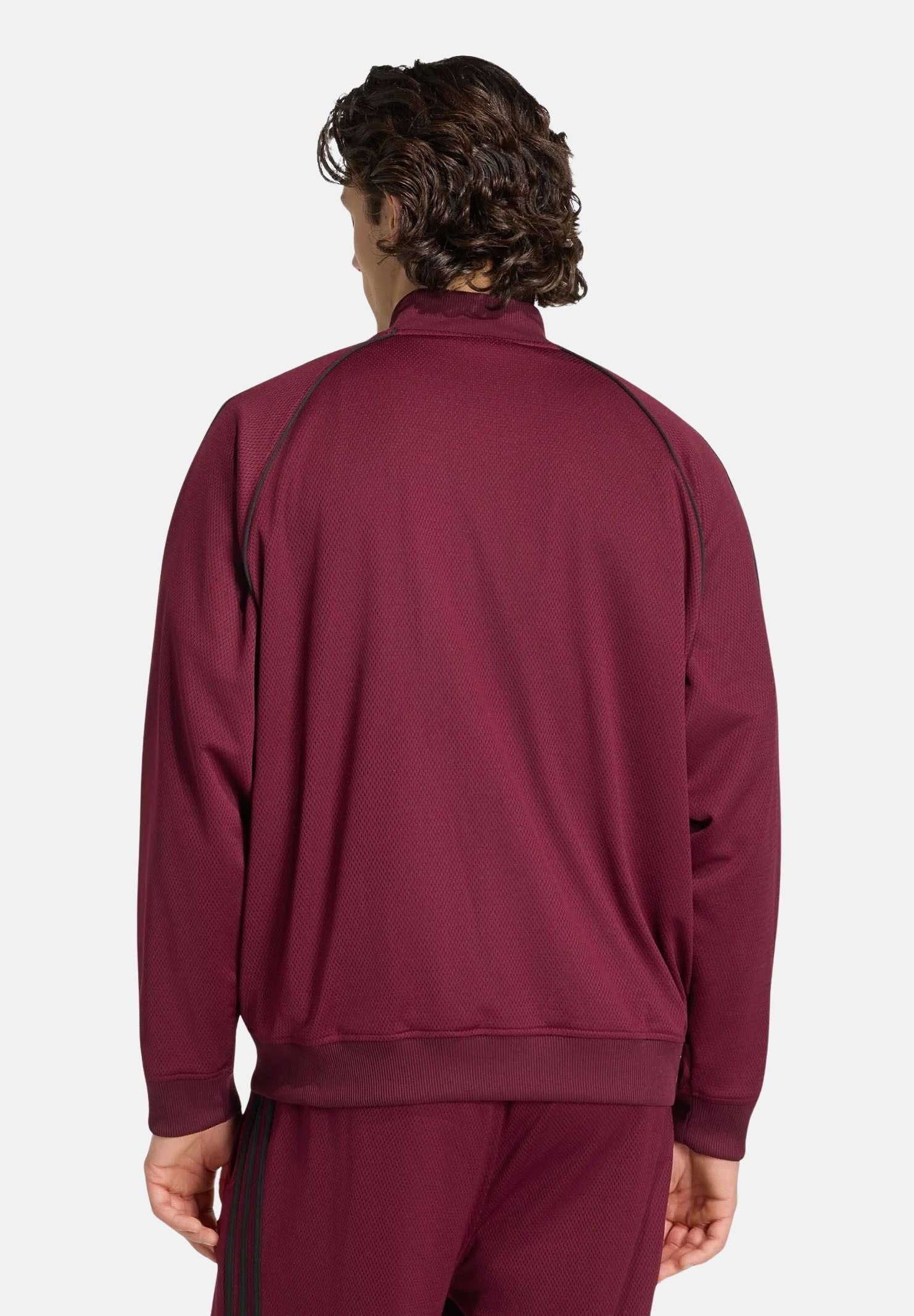 ADIDAS ORIGINALS Felpa ADICOLOR CLASSICS MESH marron bordeaux da uomo KR1372 . ADIDAS ORIGINALS
