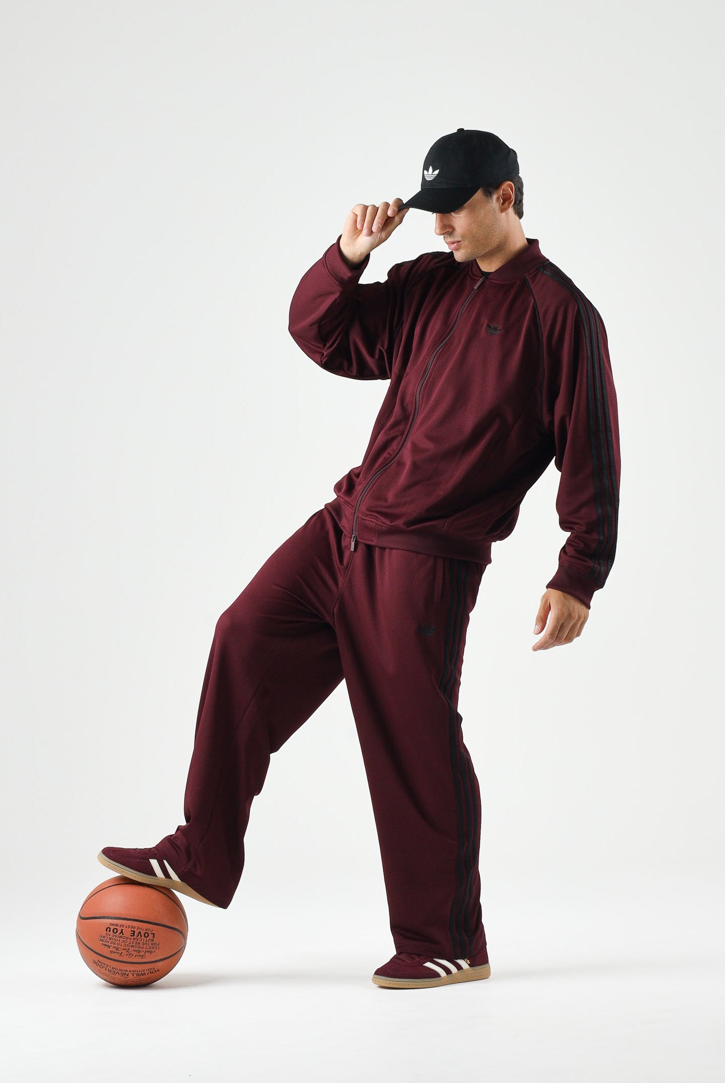 ADIDAS ORIGINALS Felpa ADICOLOR CLASSICS MESH marron bordeaux da uomo KR1372 . ADIDAS ORIGINALS