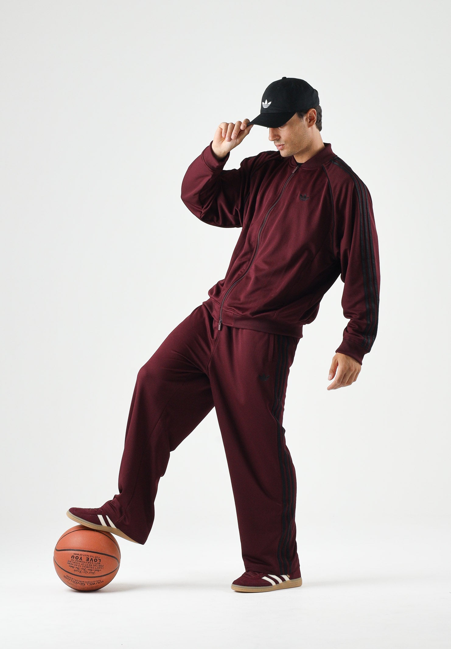 ADIDAS ORIGINALS Felpa ADICOLOR CLASSICS MESH marron bordeaux da uomo KR1372 . ADIDAS ORIGINALS
