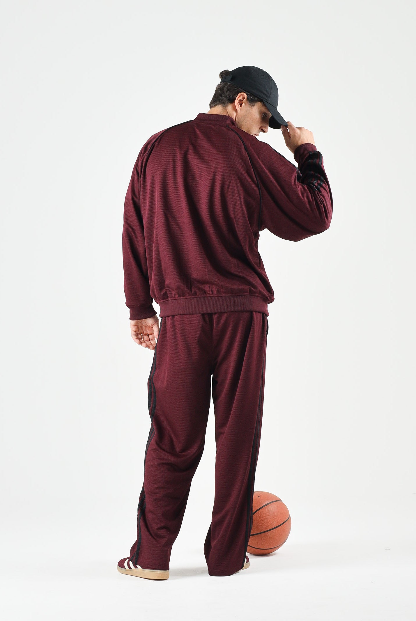 ADIDAS ORIGINALS Felpa ADICOLOR CLASSICS MESH marron bordeaux da uomo KR1372 . ADIDAS ORIGINALS