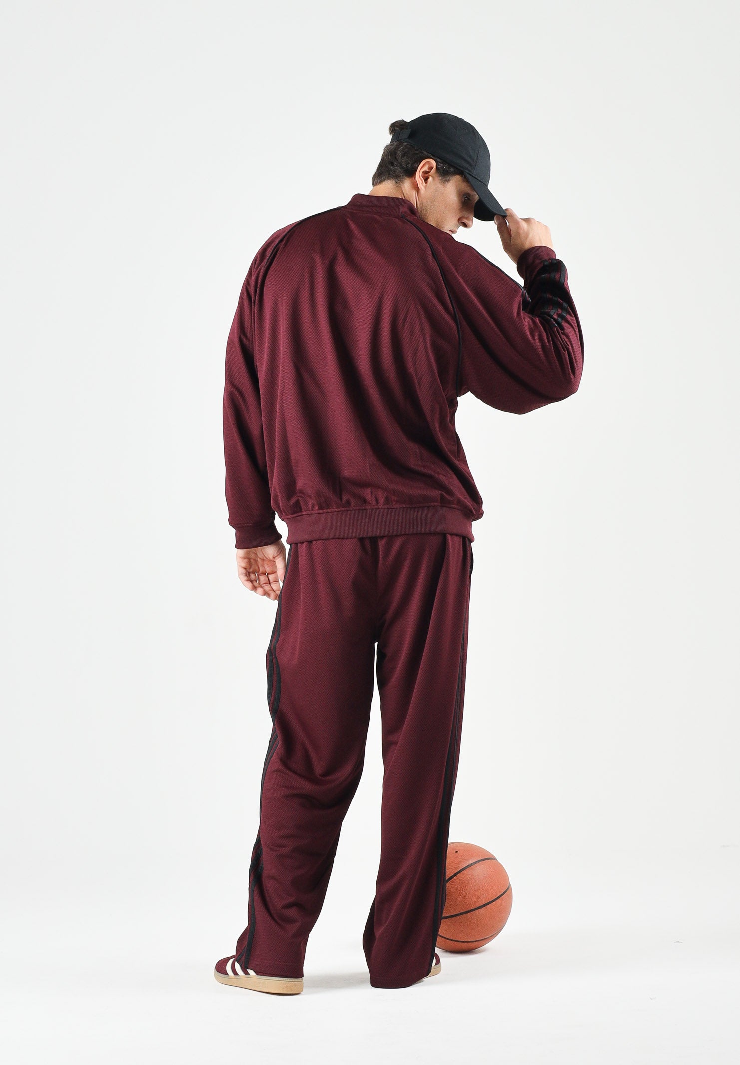 ADIDAS ORIGINALS Felpa ADICOLOR CLASSICS MESH marron bordeaux da uomo KR1372 . ADIDAS ORIGINALS