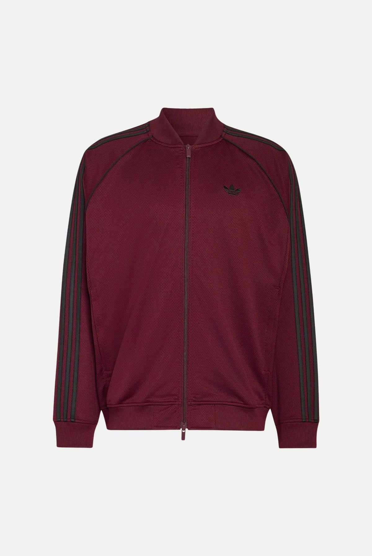 ADIDAS ORIGINALS Felpa con zip ADICOLOR CLASSICS MESH marron bordeaux da uomo KR1372 . ADIDAS ORIGINALS