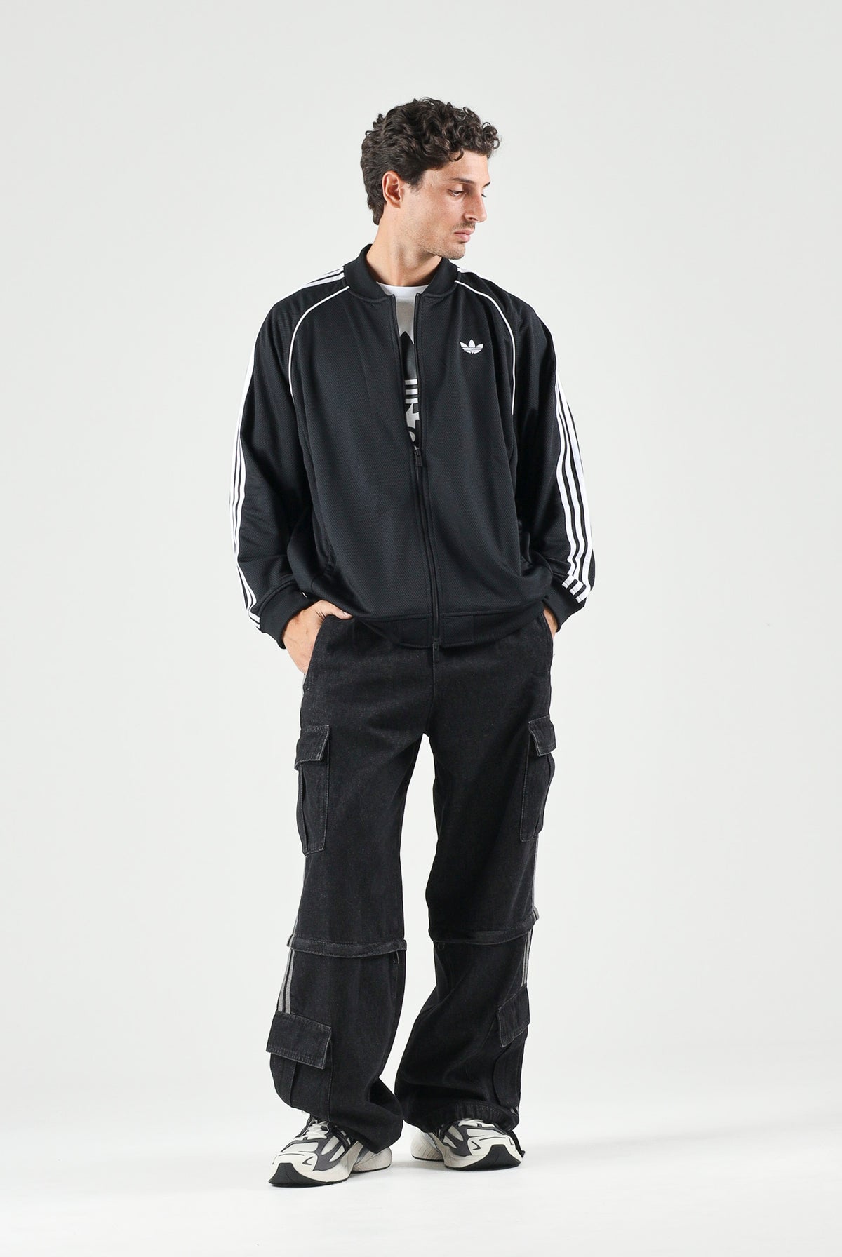 ADIDAS ORIGINALS Felpa con zip SST Adicolor Classics Tracktop nera da uomo KR1374 . ADIDAS ORIGINALS