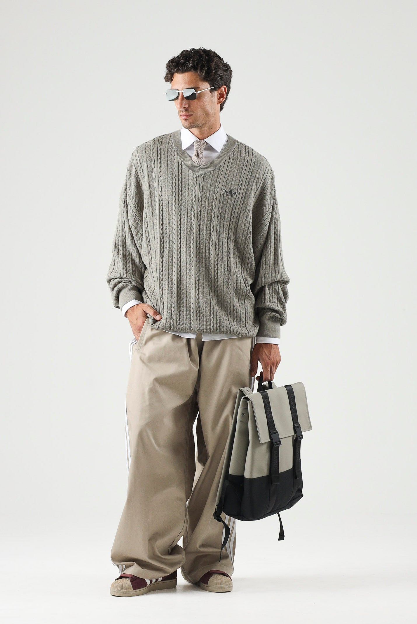 ADIDAS ORIGINALS Pantaloni ADICOLOR SST COTTON TWILL PANTS Khaki Three, beige,da uomo KR1385 . ADIDAS ORIGINALS