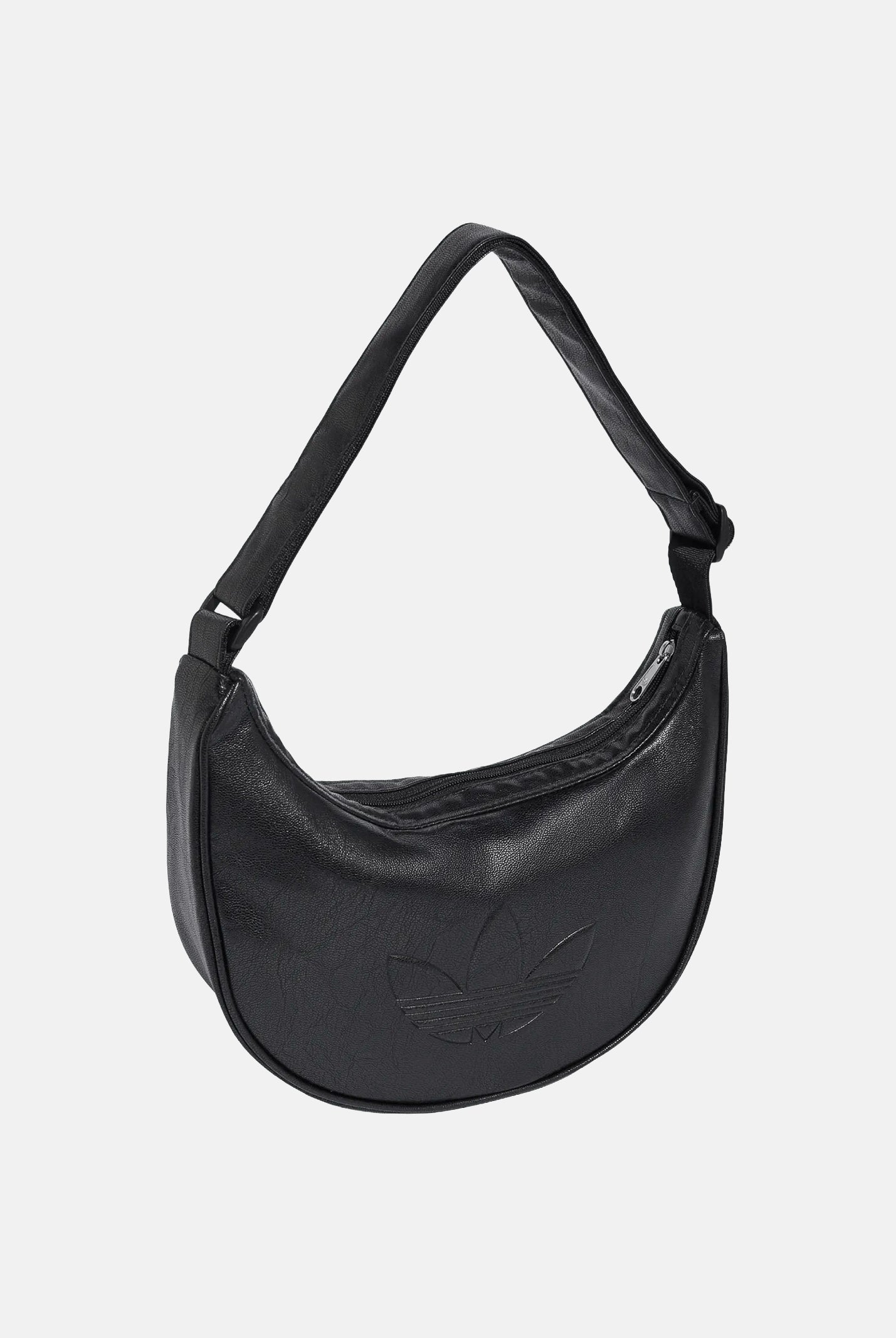 ADIDAS ORIGINALS borsa a spalla Adicolor Half Crescent Metallic PU Black nera da donna. KR1546 . ADIDAS ORIGINALS