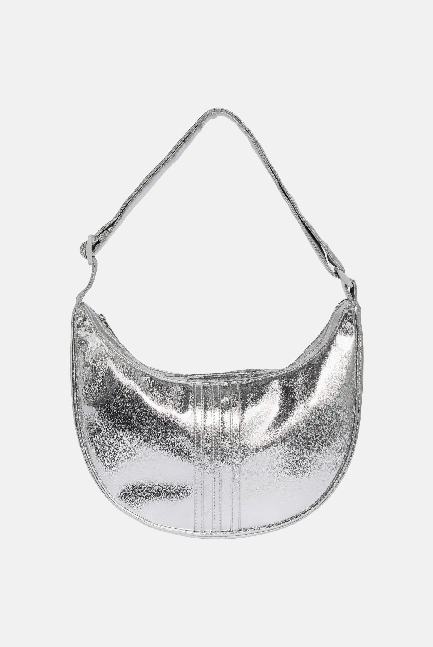 ADIDAS ORIGINALS borsa a spalla Adicolor Half Crescent Bag Metallic PU silver metallic argento donna. KR1562 . ADIDAS ORIGINALS