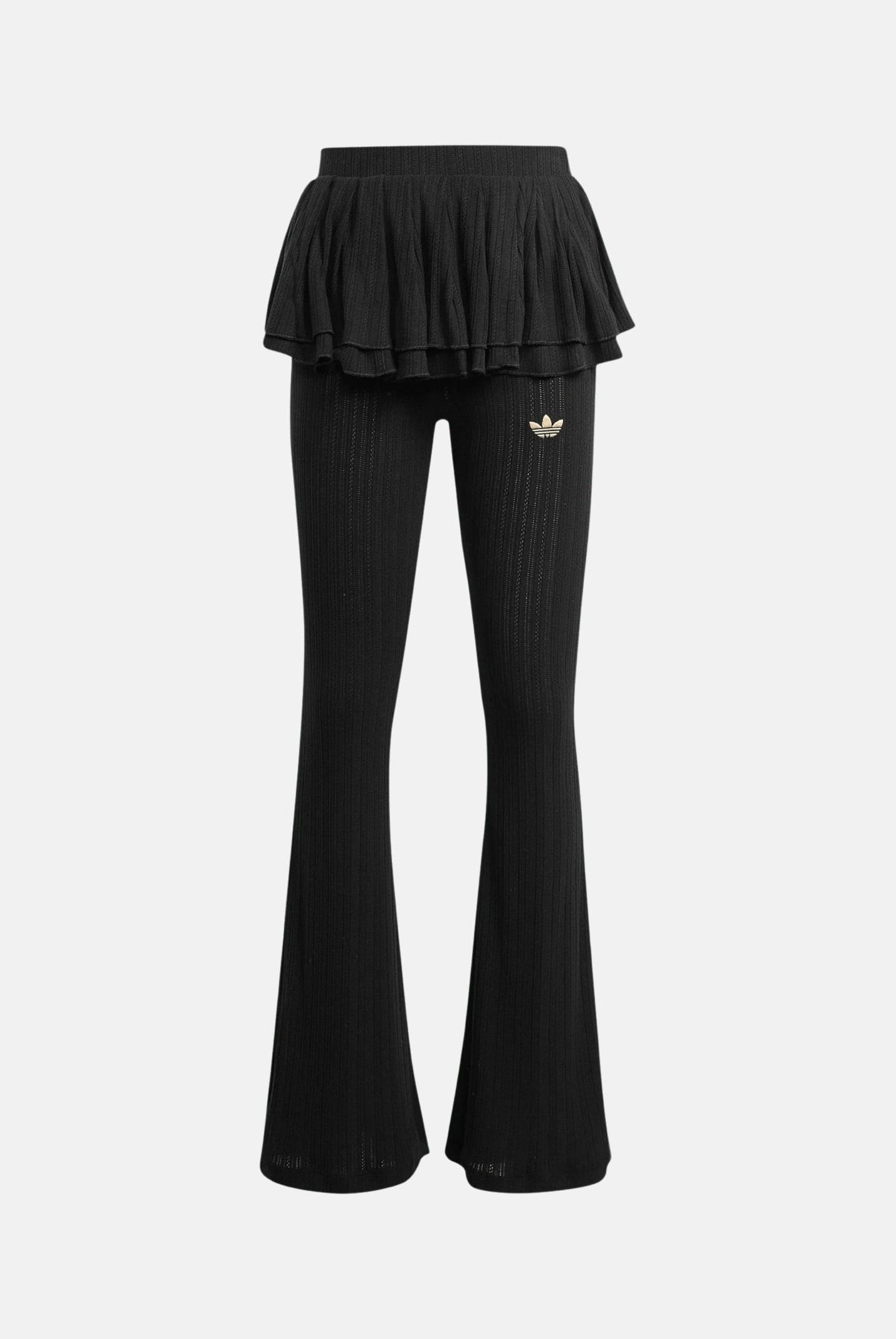 ADIDAS ORIGINALS Leggings SLIM IN MAGLIA nero da bambina con logo iconico KR3921 . ADIDAS ORIGINALS