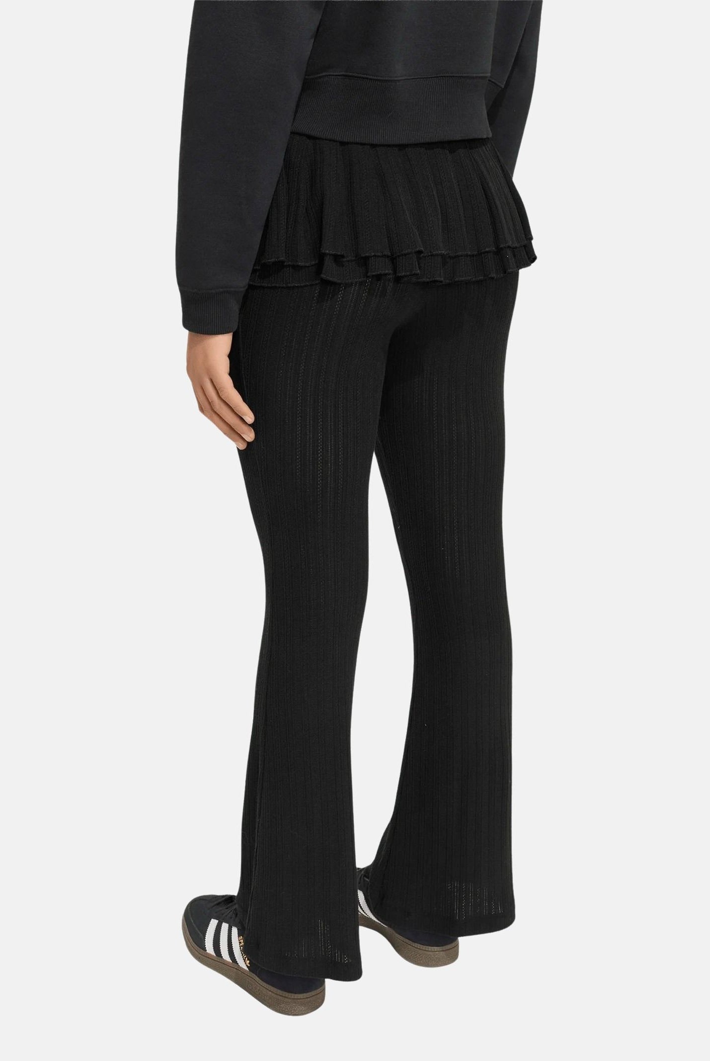 ADIDAS ORIGINALS Leggings SLIM IN MAGLIA nero da bambina con logo iconico KR3921 . ADIDAS ORIGINALS
