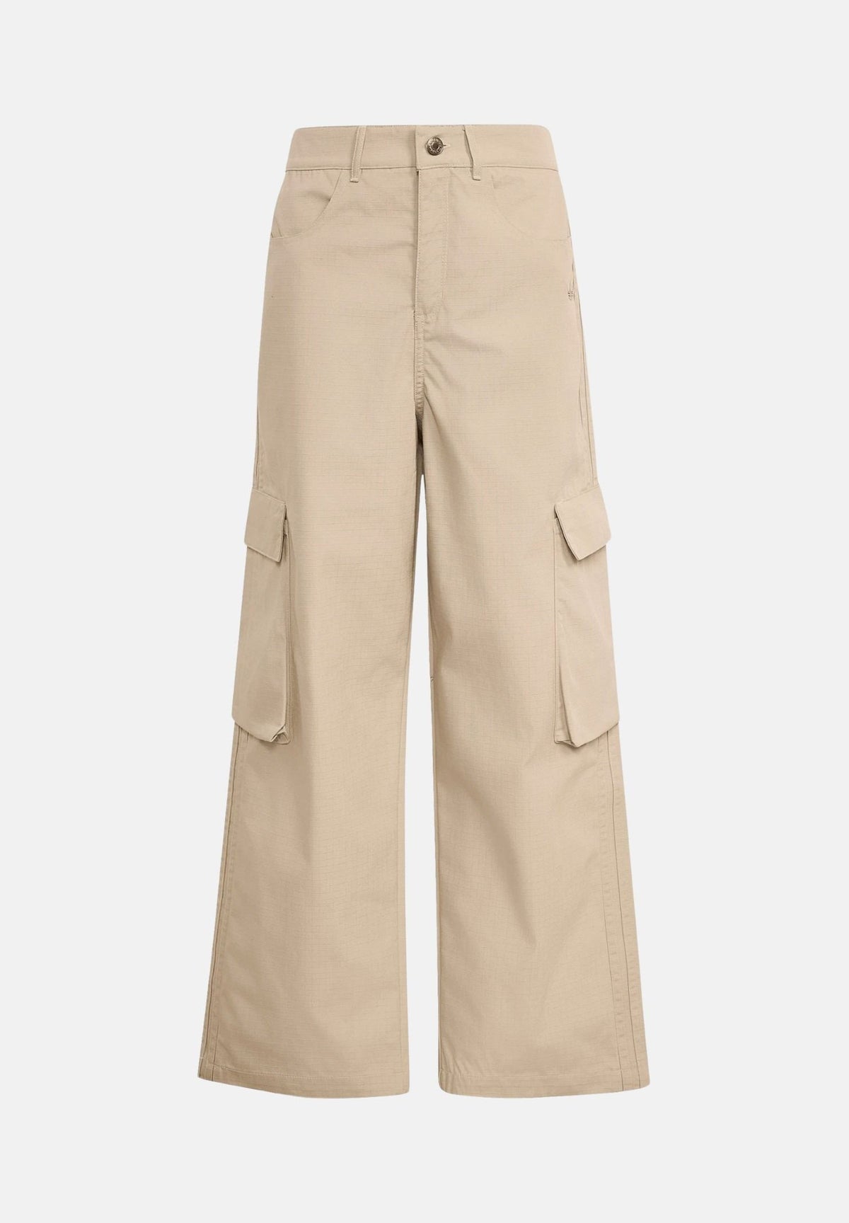 ADIDAS ORIGINALS Pantaloni beige per bambina e bambino con tasche cargo laterali e passanti per cintura. KR4644 . ADIDAS ORIGINALS