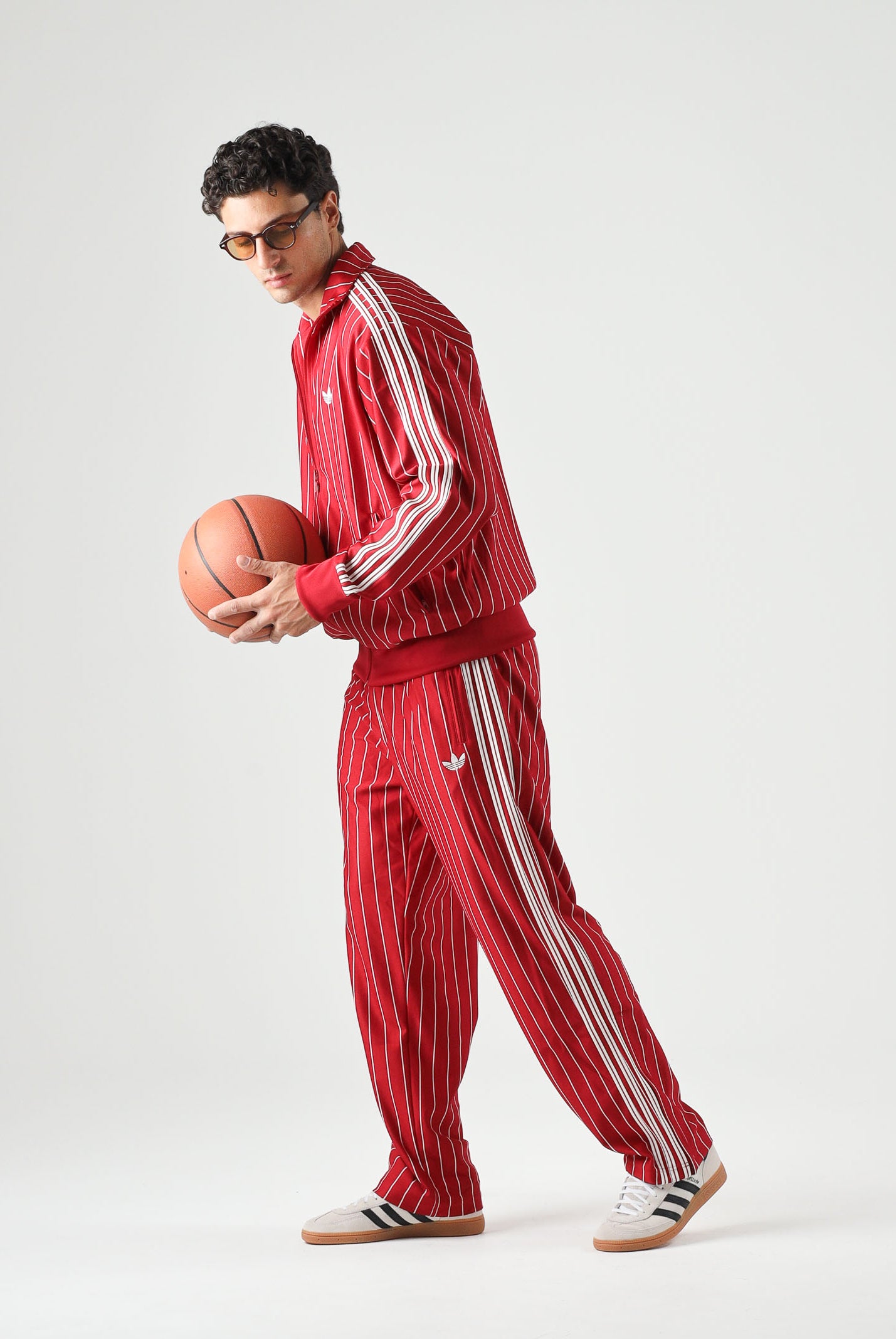 ADIDAS ORIGINALS felpa con zip Firebird Pinstripes Track Top team victory red rosso, colore basico rosso, uomo. KR7227 . ADIDAS ORIGINALS
