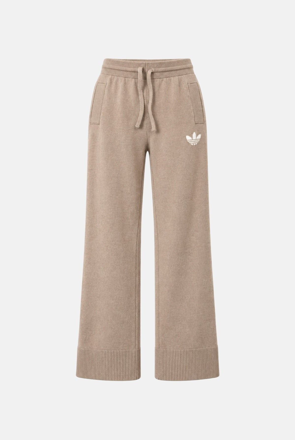 ADIDAS ORIGINALS Pantaloni WIDE LEG beige per donna con morbido tessuto e coulisse regolabile in vita. KR9180 . ADIDAS ORIGINALS