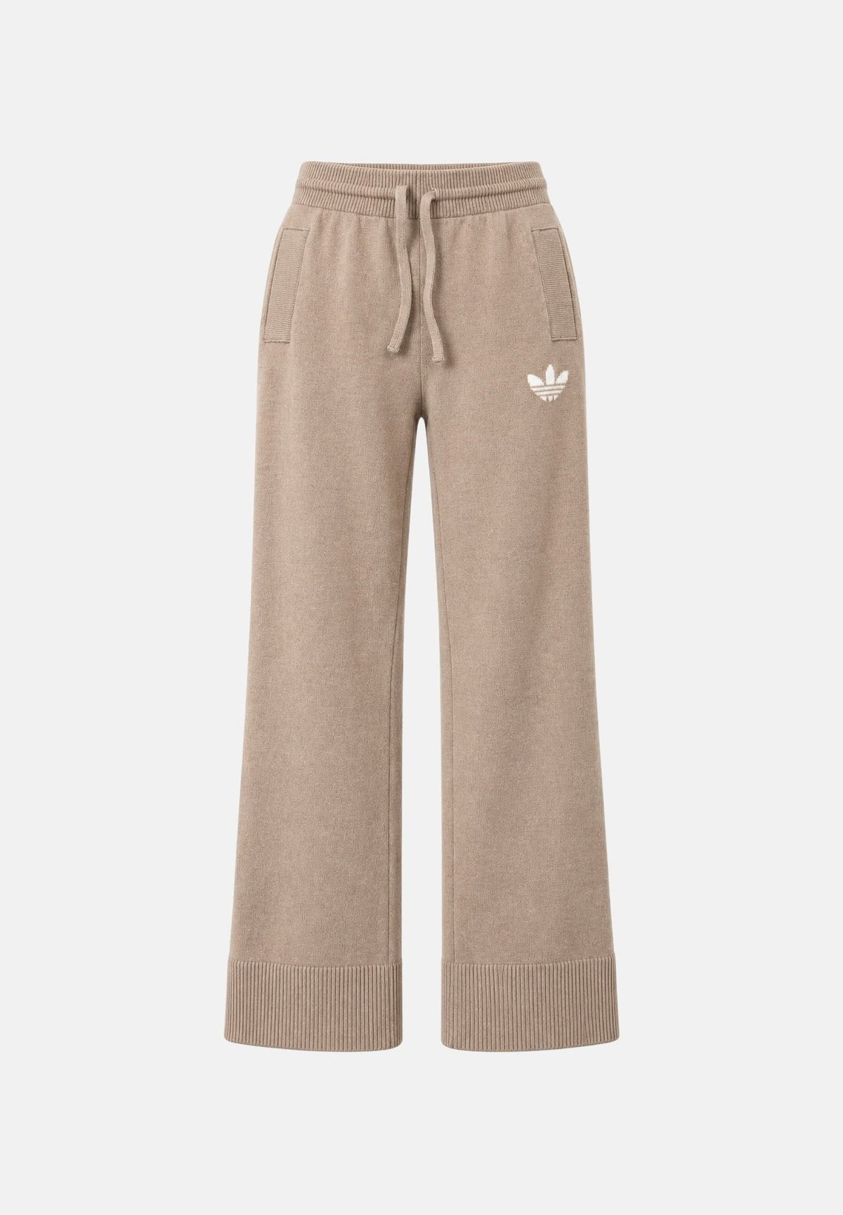 ADIDAS ORIGINALS Pantaloni WIDE LEG beige per donna con morbido tessuto e coulisse regolabile in vita. KR9180 . ADIDAS ORIGINALS