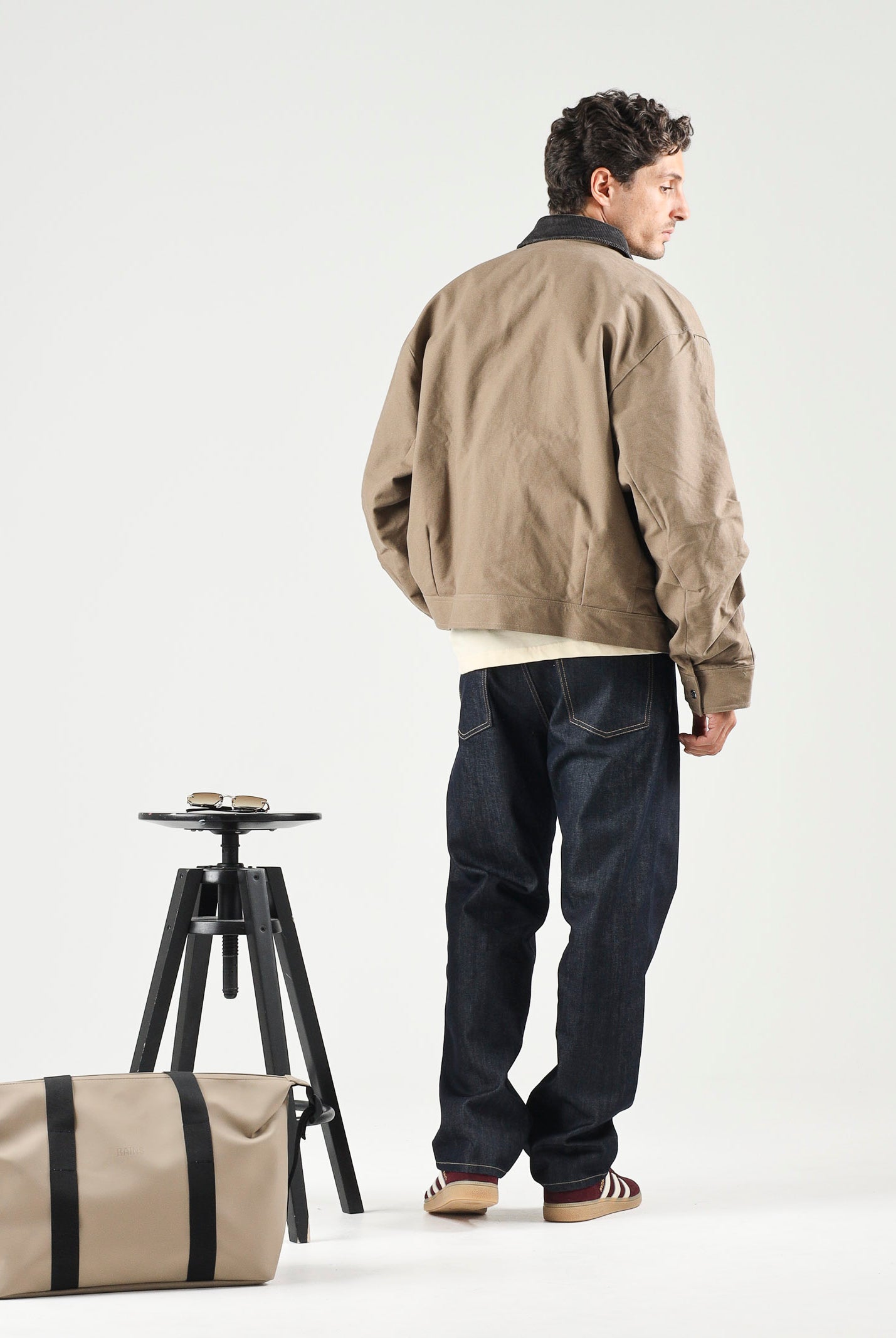 ADIDAS ORIGINALS Bomber giubbotto di jeans PREMIUM ESSENTIALS beige per uomo e donna KR9657 . ADIDAS ORIGINALS