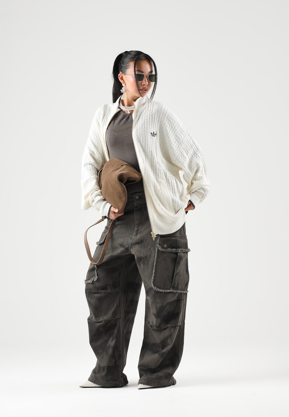 ADIDAS ORIGINALS Cardigan TRACK TOP FIREBIRD bianco da uomo e da donna con lavorazione a trecce KR9762 . ADIDAS ORIGINALS