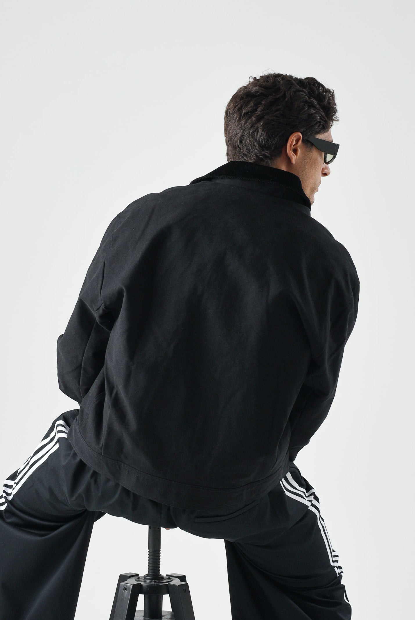 ADIDAS ORIGINALS Giubbotto PREMIUM ESSENTIALS bomber nero da uomo con logo trefoi ricamato KS1615 . ADIDAS ORIGINALS