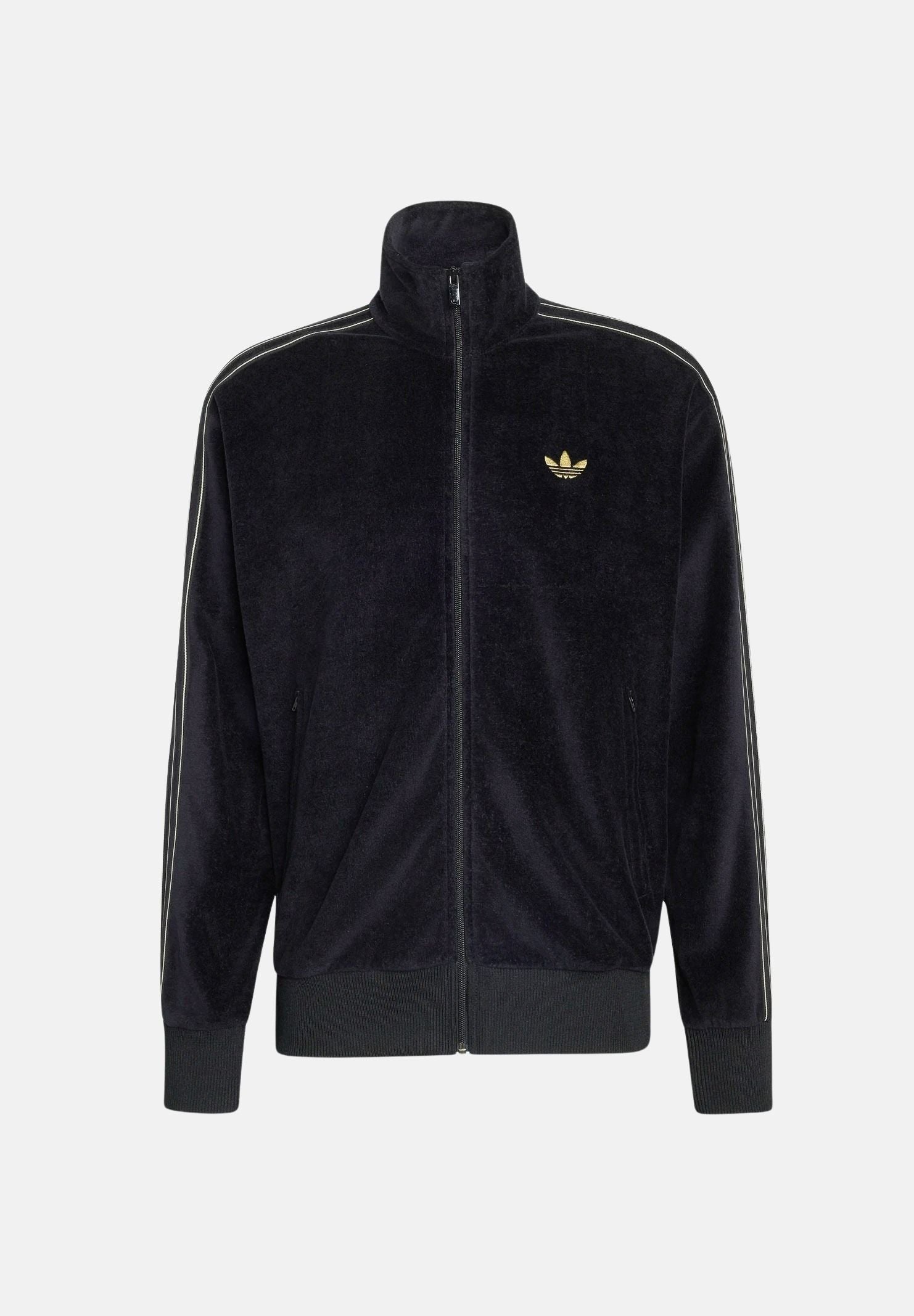 ADIDAS ORIGINALS Felpa FIREBIRD VELOUR nero da uomo con zip KS4094 . ADIDAS ORIGINALS