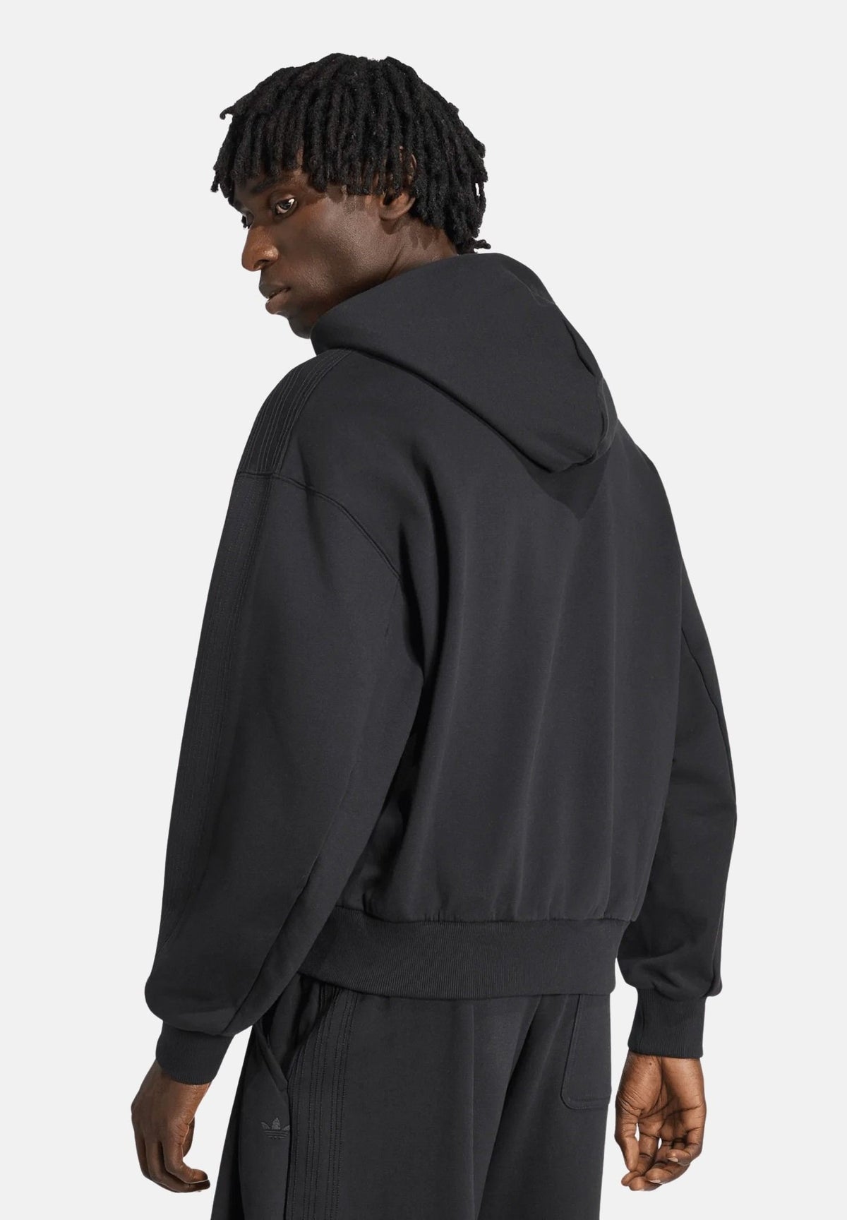 ADIDAS ORIGINALS Felpa con zip PREMIUM ESSENTIALS nera da uomo con cappuccio KS4102 . ADIDAS ORIGINALS
