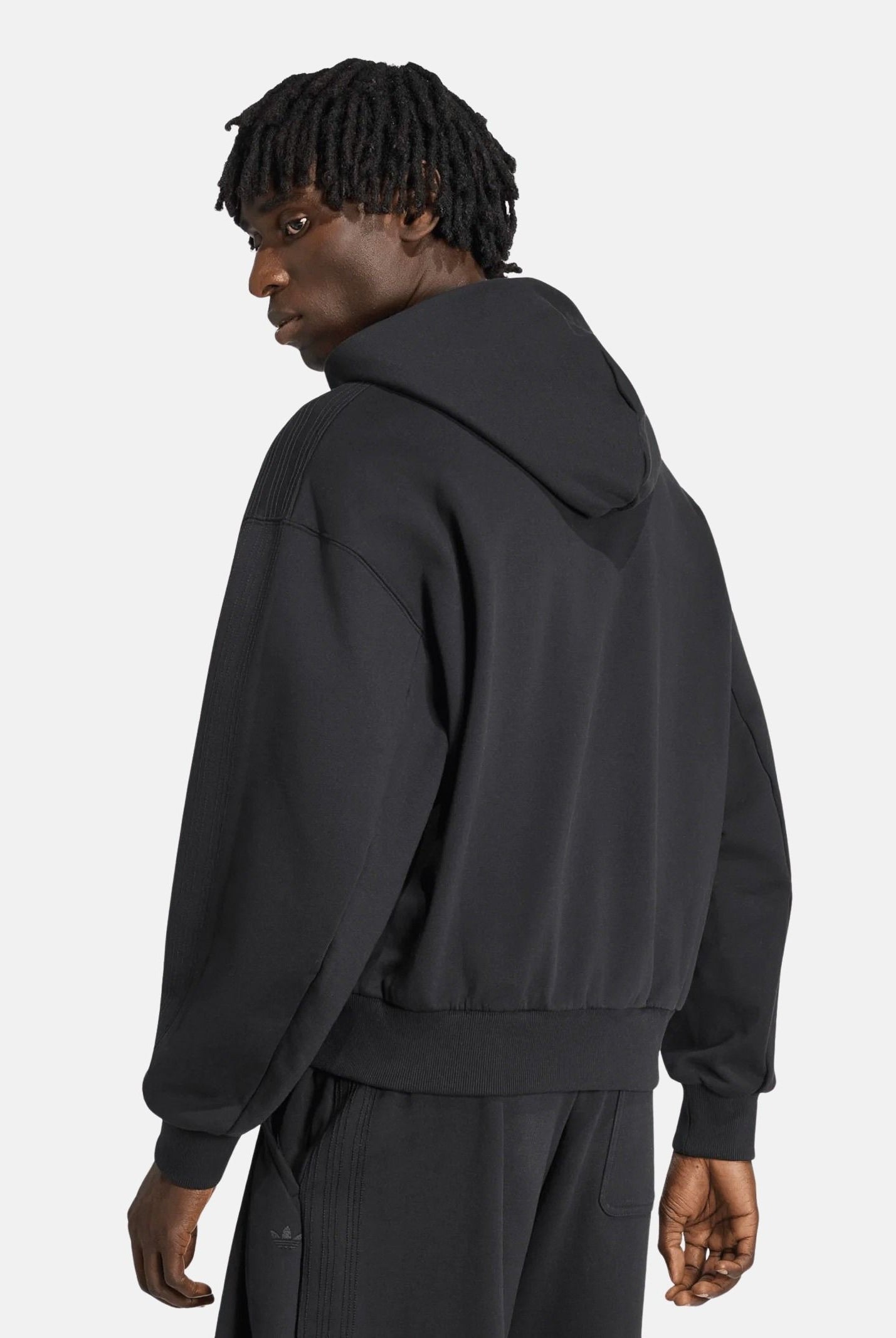ADIDAS ORIGINALS Felpa PREMIUM ESSENTIALS nera da uomo con cappuccio KS4102 . ADIDAS ORIGINALS