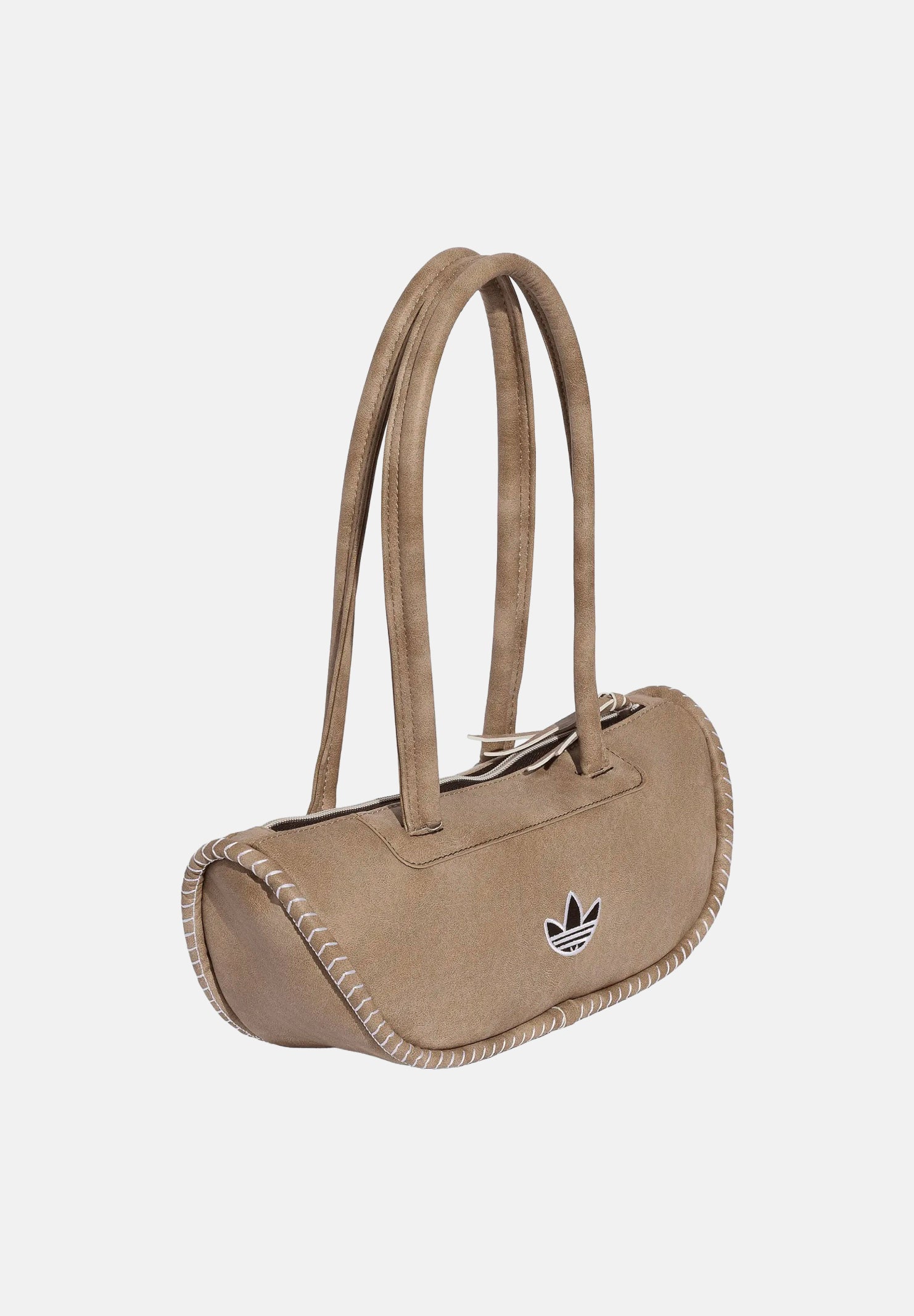 ADIDAS ORIGINALS Borsa BOWLING a spalla beige da donna con logo Trefoil KS4135 . ADIDAS ORIGINALS
