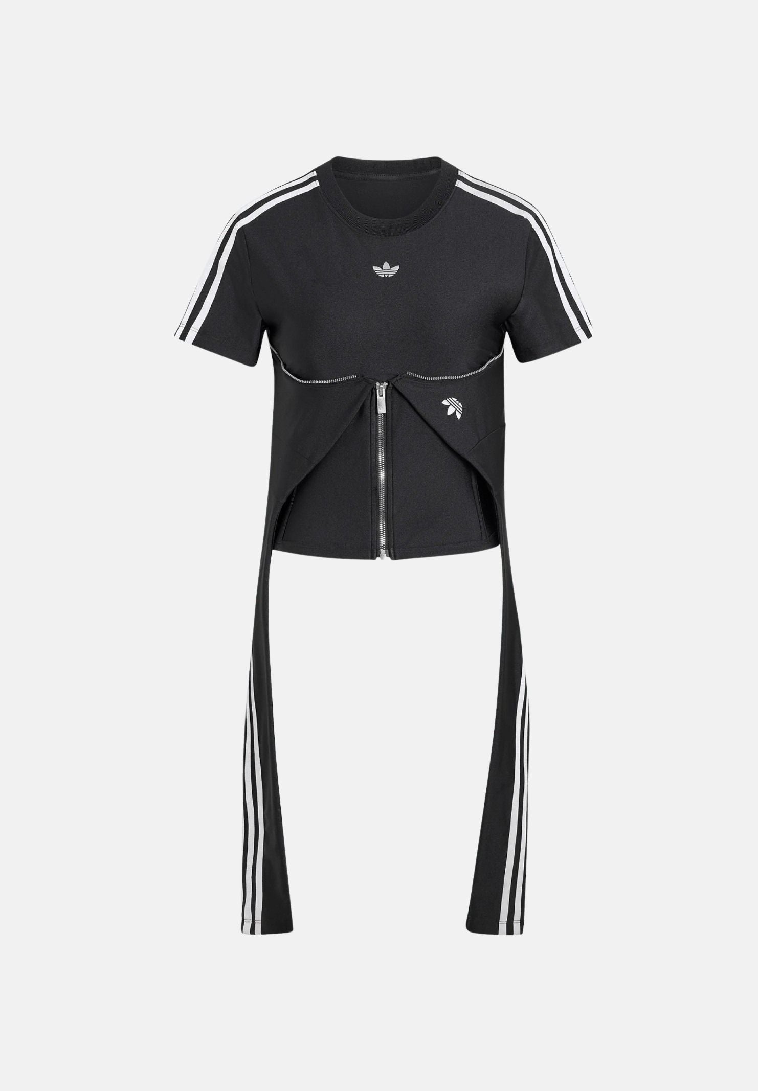 ADIDAS ORIGINALS T-shirt ADIDAS X MIA MARQUEZ nera da donna con design effetto corsetto KS4162 . ADIDAS ORIGINALS