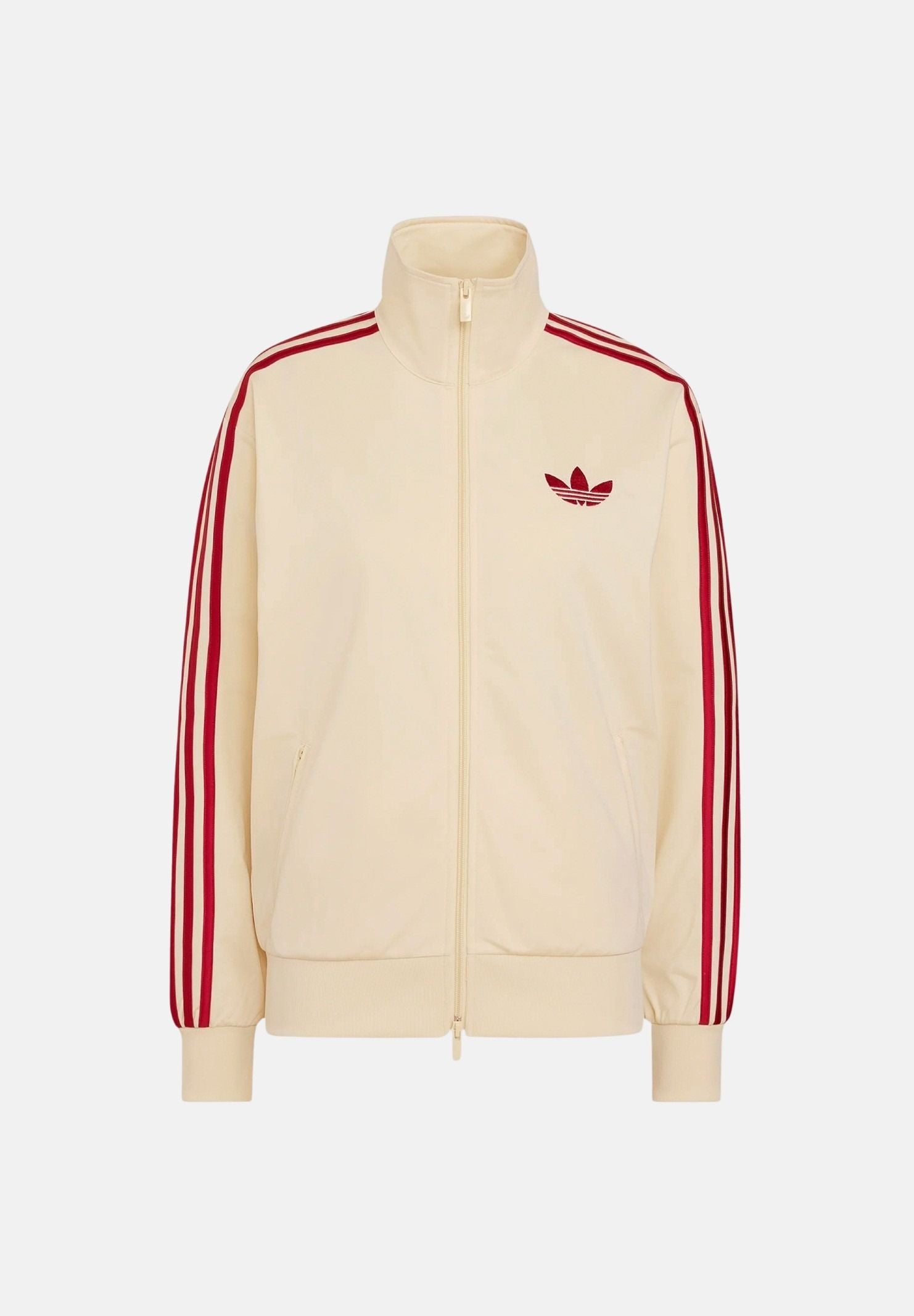 ADIDAS ORIGINALS Giacca FIREBIRD TRACK TOP LOOSE Warm Vanilla per uomo e donna con iconiche 3-Stripes rosse KS4674 . ADIDAS ORIGINALS