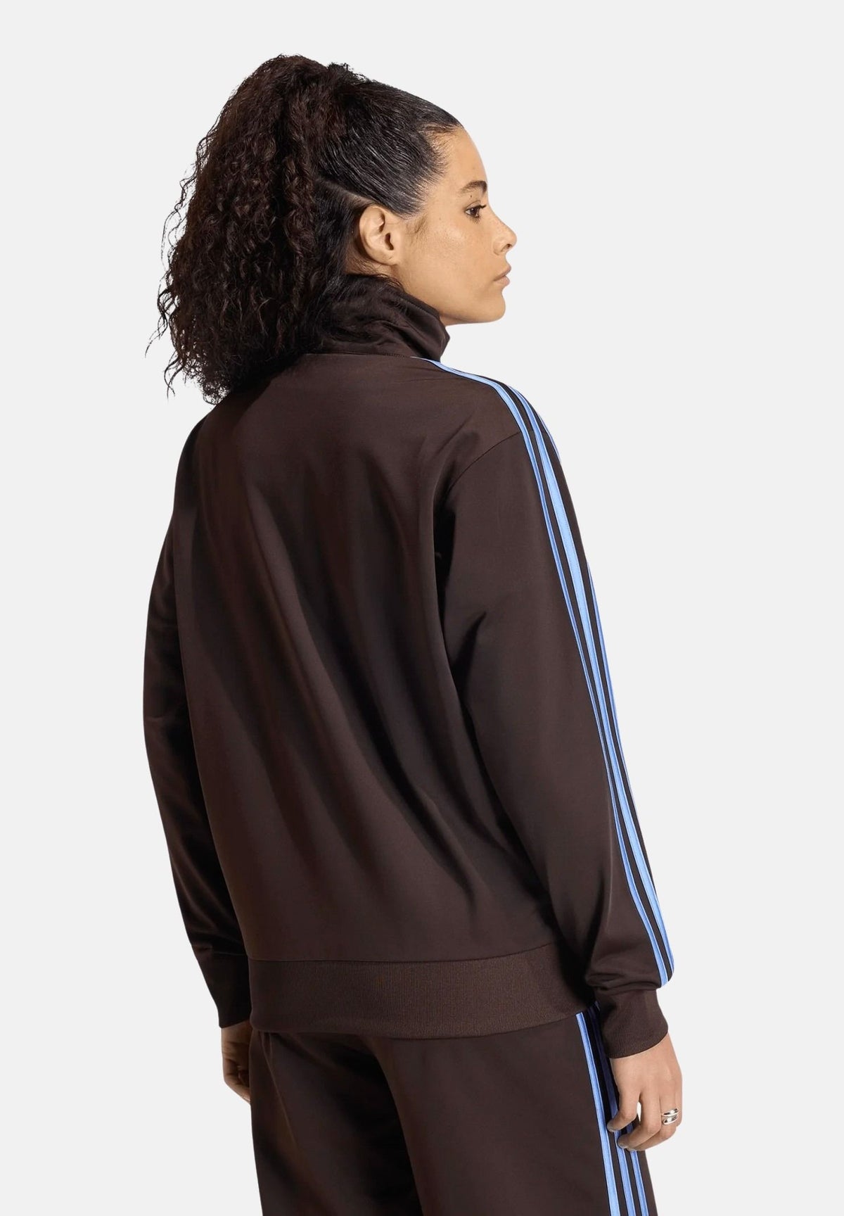 ADIDAS ORIGINALS Felpa con zip FIREBIRD LOOSE Aurora Coffee-marrone da donna con 3-stripes KS4680 . ADIDAS ORIGINALS