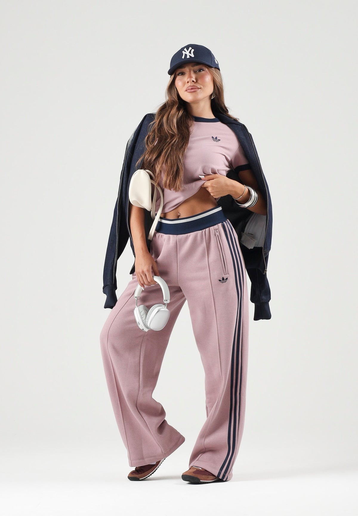 ADIDAS ORIGINALS T-shirt ADICOLOR 3-STRIPES tee-rosa da donna con mini logo iconico KS4776 . ADIDAS ORIGINALS
