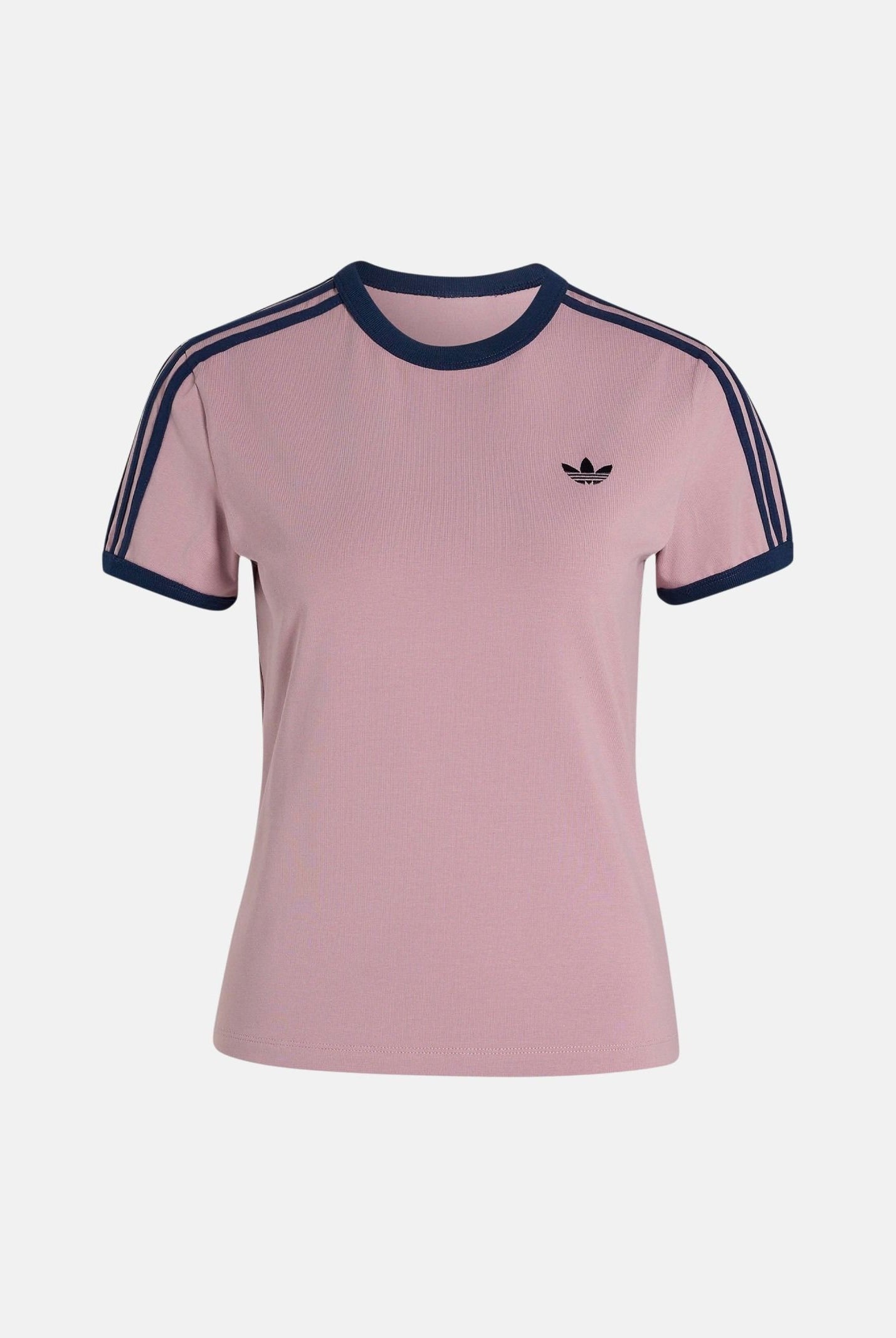 ADIDAS ORIGINALS T-shirt ADICOLOR 3-STRIPES tee-rosa da donna con mini logo iconico KS4776 . ADIDAS ORIGINALS