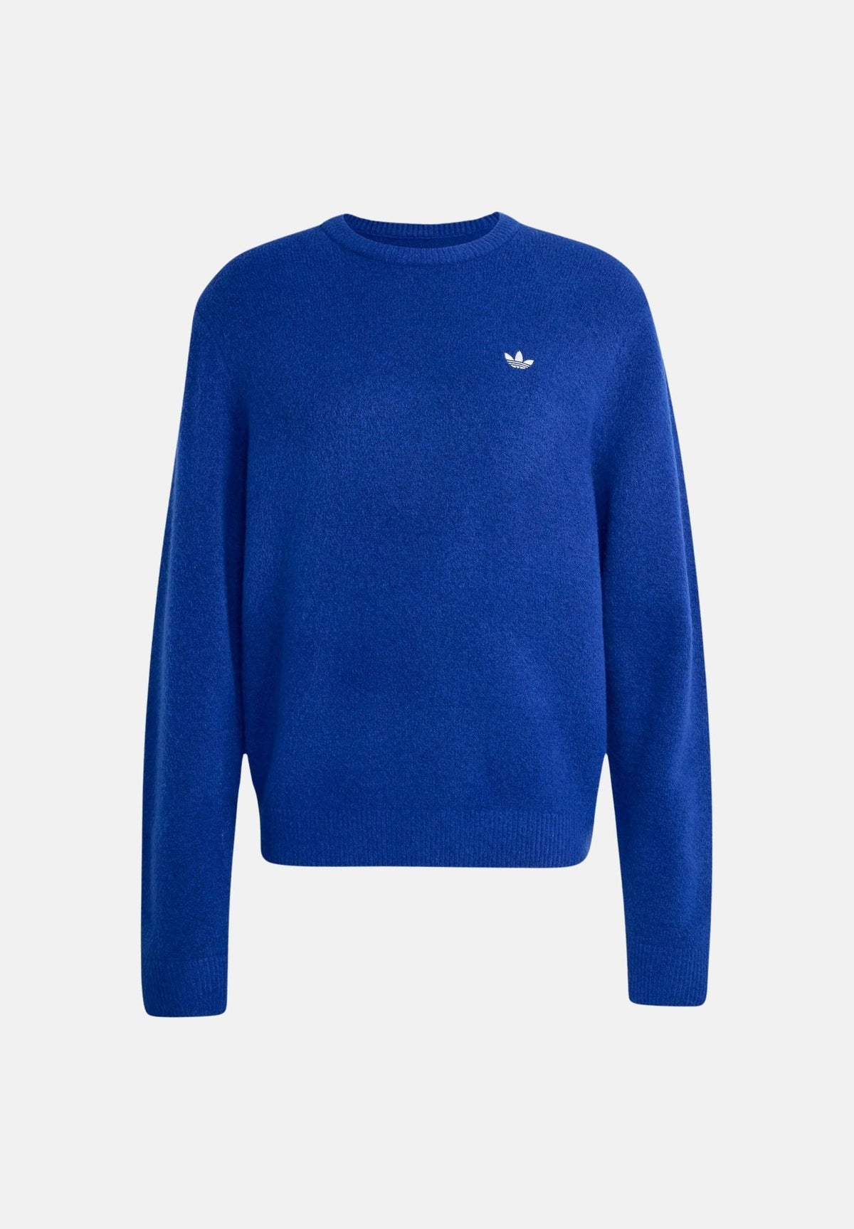 ADIDAS ORIGINALS Maglione girocollo TREFOIL ESSENTIALS FULLY blu per uomo e donna con logo iconico KS4890 . ADIDAS ORIGINALS