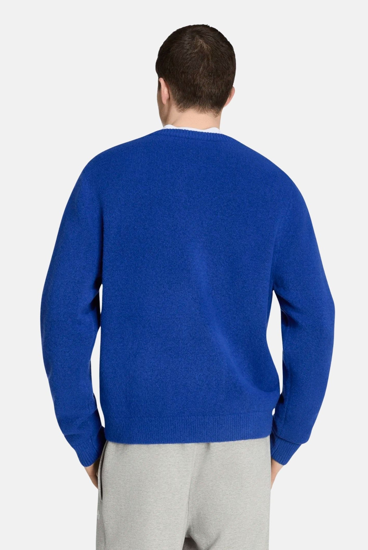 ADIDAS ORIGINALS Maglia TREFOIL ESSENTIALS FULLY blu da uomo con logo iconico KS4890 . ADIDAS ORIGINALS