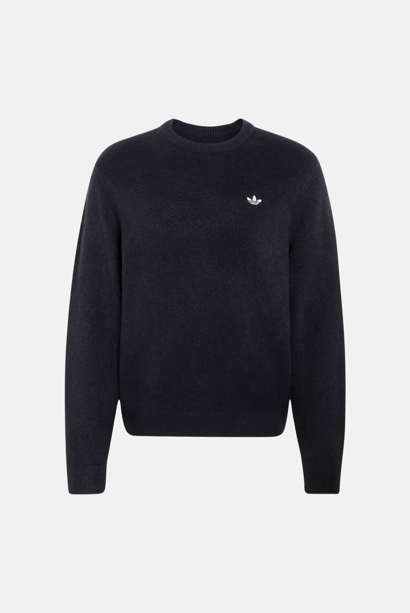 ADIDAS ORIGINALS Maglia TREFOIL ESSENTIALS FULLY nero da uomo con logo iconico KS4891 . ADIDAS ORIGINALS