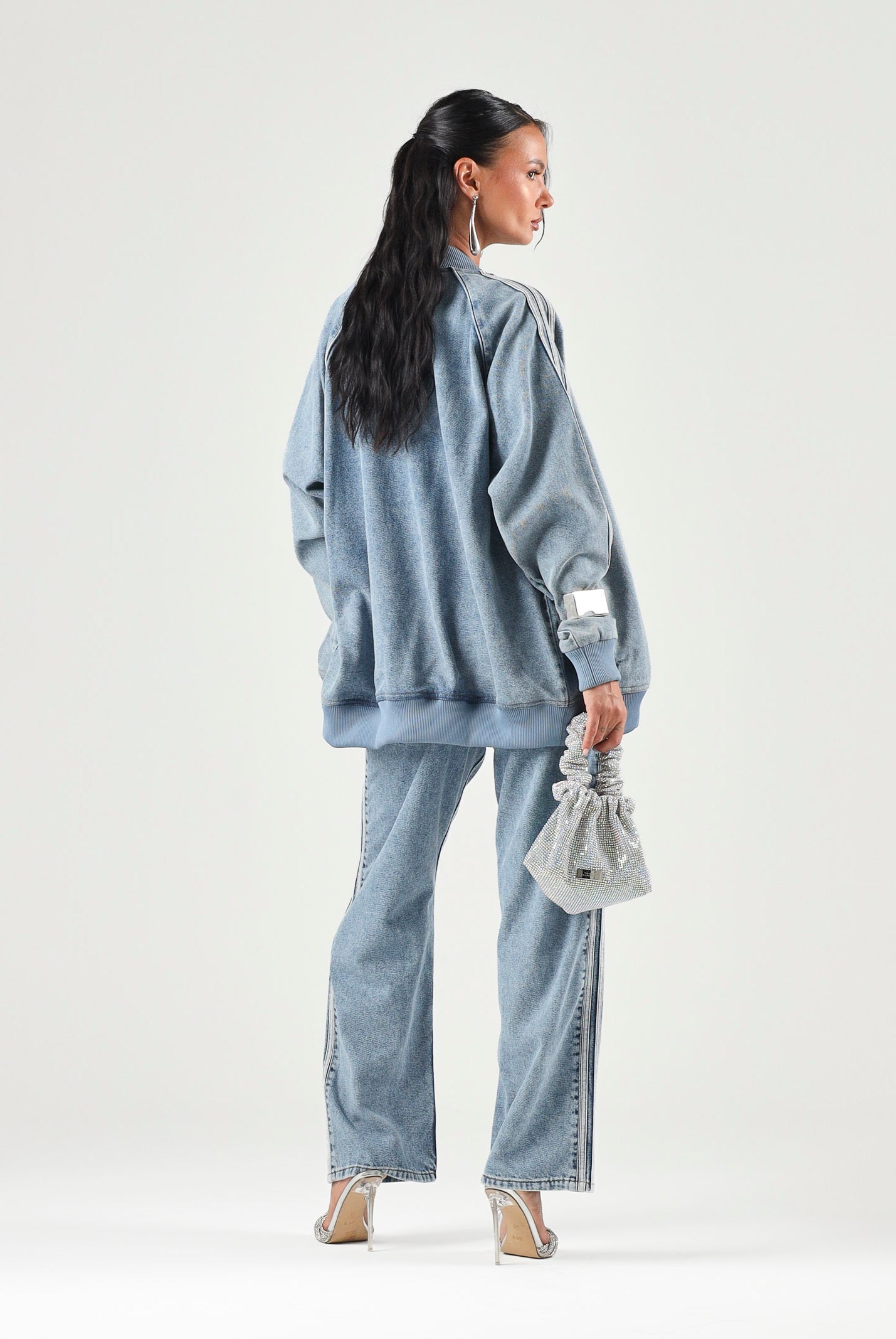 ADIDAS ORIGINALS Jeans FIREBIRD ADICOLOR DENIM worn blue-celeste chiaro da uomo con iconche 3-stripes KS4966 . ADIDAS ORIGINALS