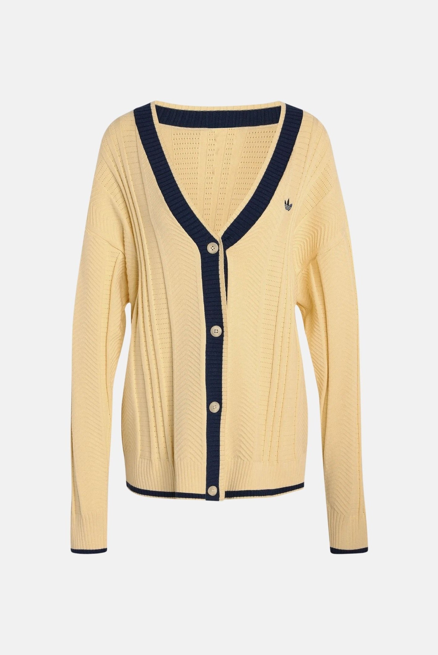 ADIDAS ORIGINALS Cardigan CABLE KNIT , warm vanila, giallo-crema, da donna <BR/> KS4968 . ADIDAS ORIGINALS