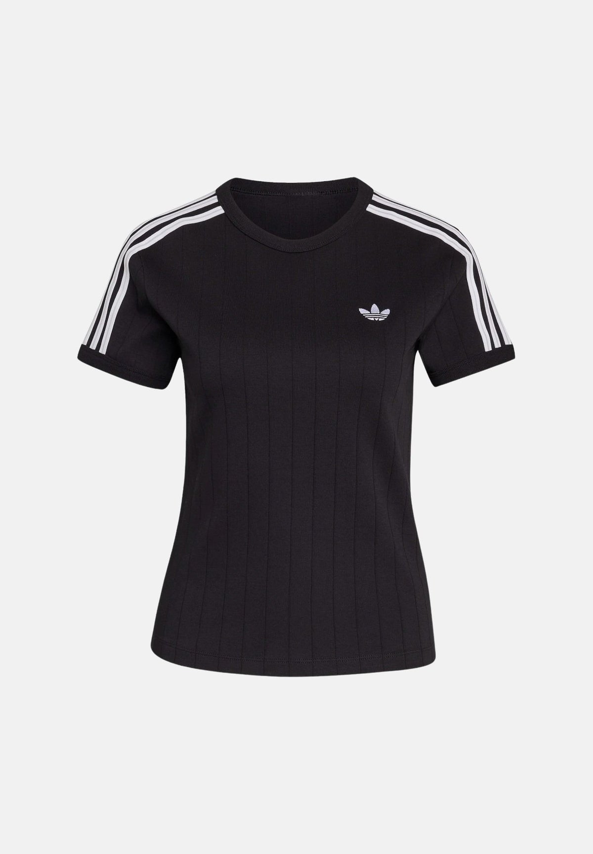 ADIDAS ORIGINALS T-shirt manica corta PSTRIPE SS da donna con scollo rotondo e dettagli a tre strisce. KS6784 . ADIDAS ORIGINALS