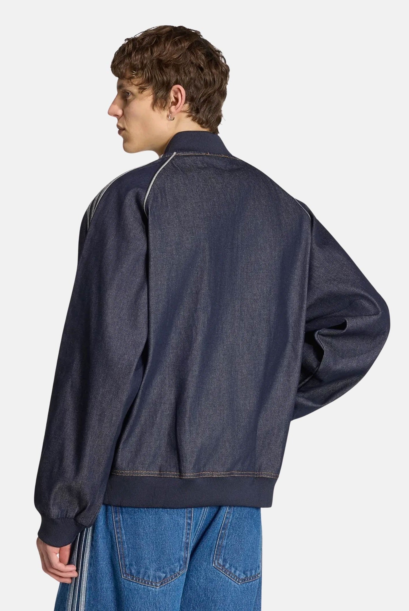ADIDAS ORIGINALS Giubbotto SST ADICOLOR DENIM blu da uomo , con iconiche 3-Stripes KS6926 . ADIDAS ORIGINALS