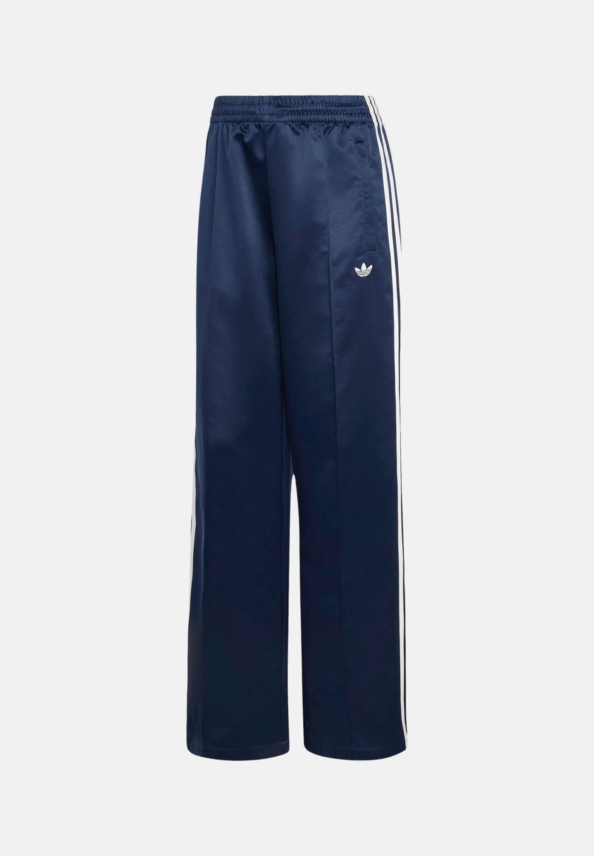 ADIDAS ORIGINALS Pantaloni SATIN SST LOOSE TRACKPANTS blu da donna con iconiche strisce a contrasto e vita elasticizzata KS7339 . ADIDAS ORIGINALS
