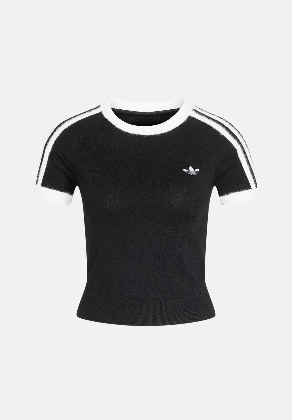 ADIDAS ORIGINALS T-shirt manica corta nera da donna con 3-stripes iconiche KS7375 . ADIDAS ORIGINALS