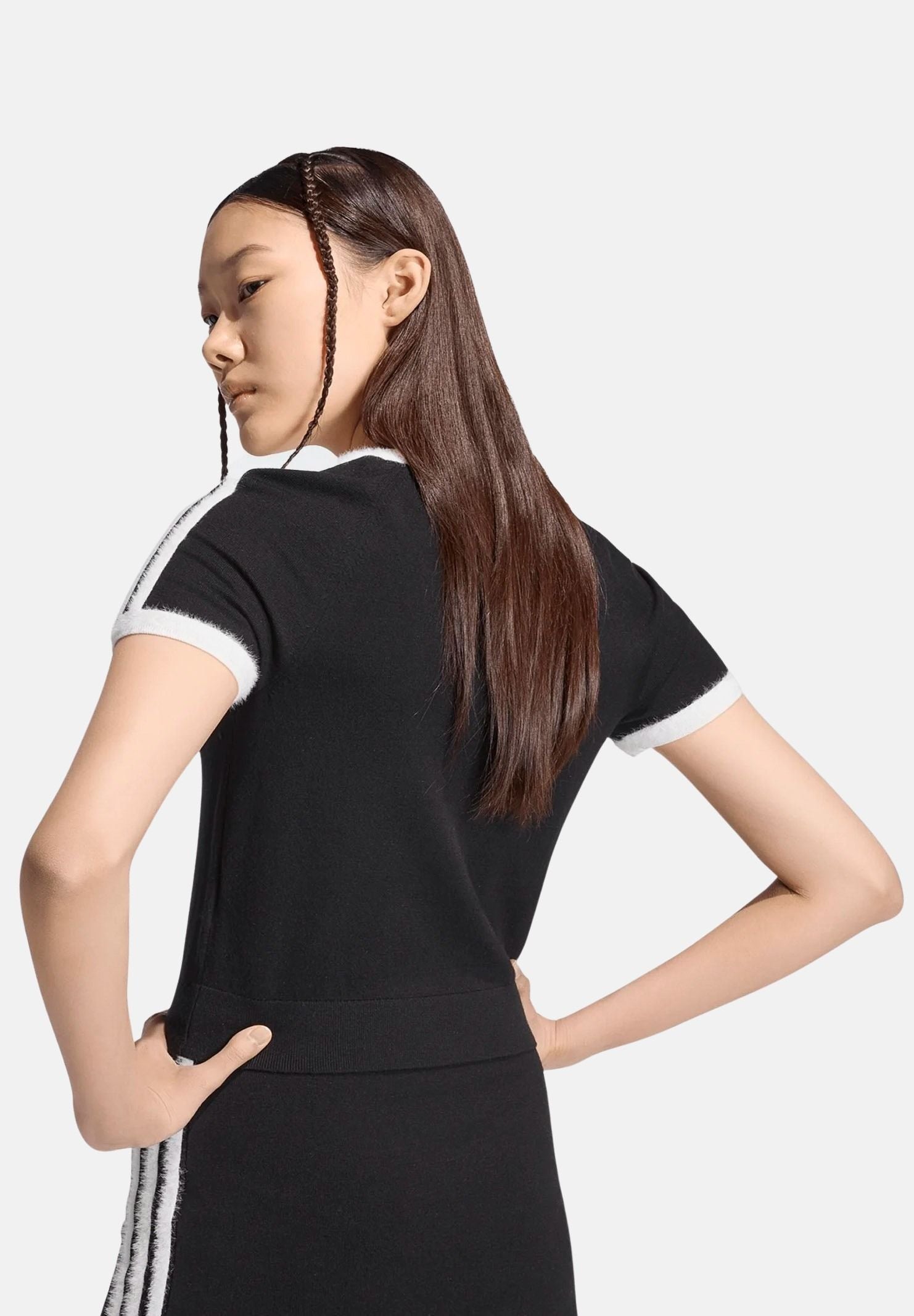 ADIDAS ORIGINALS T-shirt Black white e nero da donna con 3-stripes iconico KS7375 . ADIDAS ORIGINALS