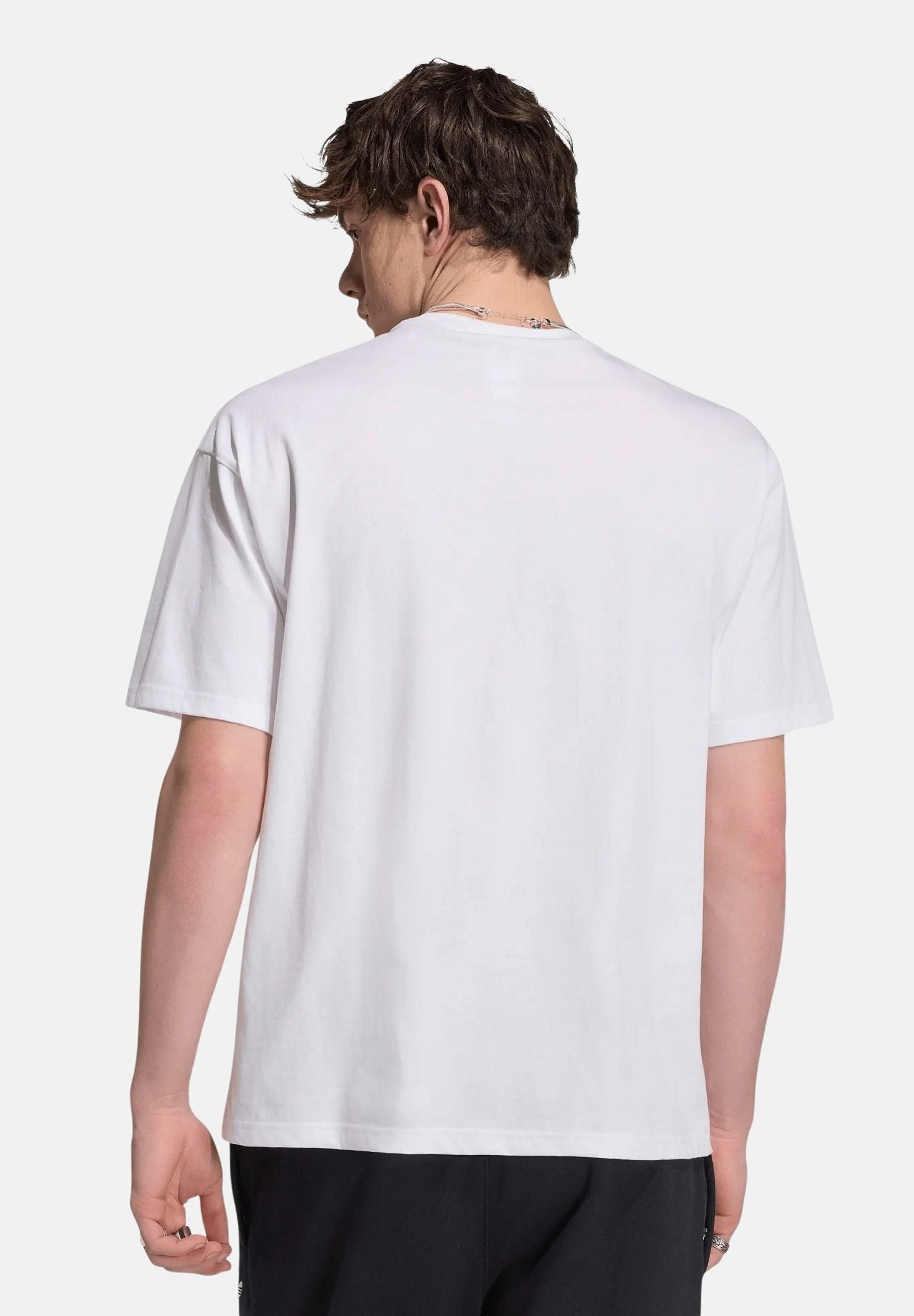 ADIDAS ORIGINALS T-shirt TREFOIL ESSENTIALS bianca da uomo con logo iconico KS7394 . ADIDAS ORIGINALS