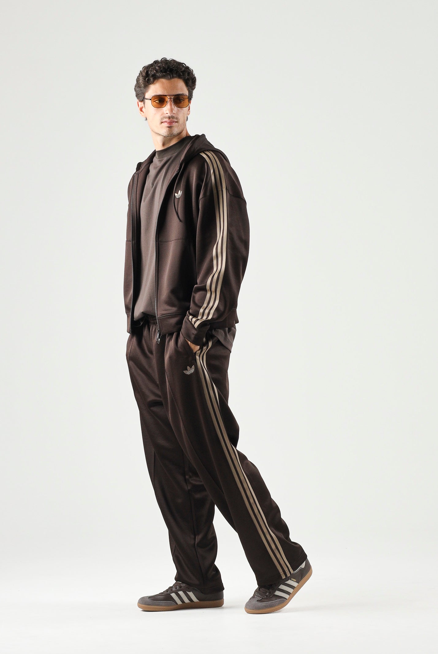 ADIDAS ORIGINALS Felpa ADICOLOR SPACER OVERSIZED Aurora Coffee marrone da uomo con cappuccio KS7426 . ADIDAS ORIGINALS