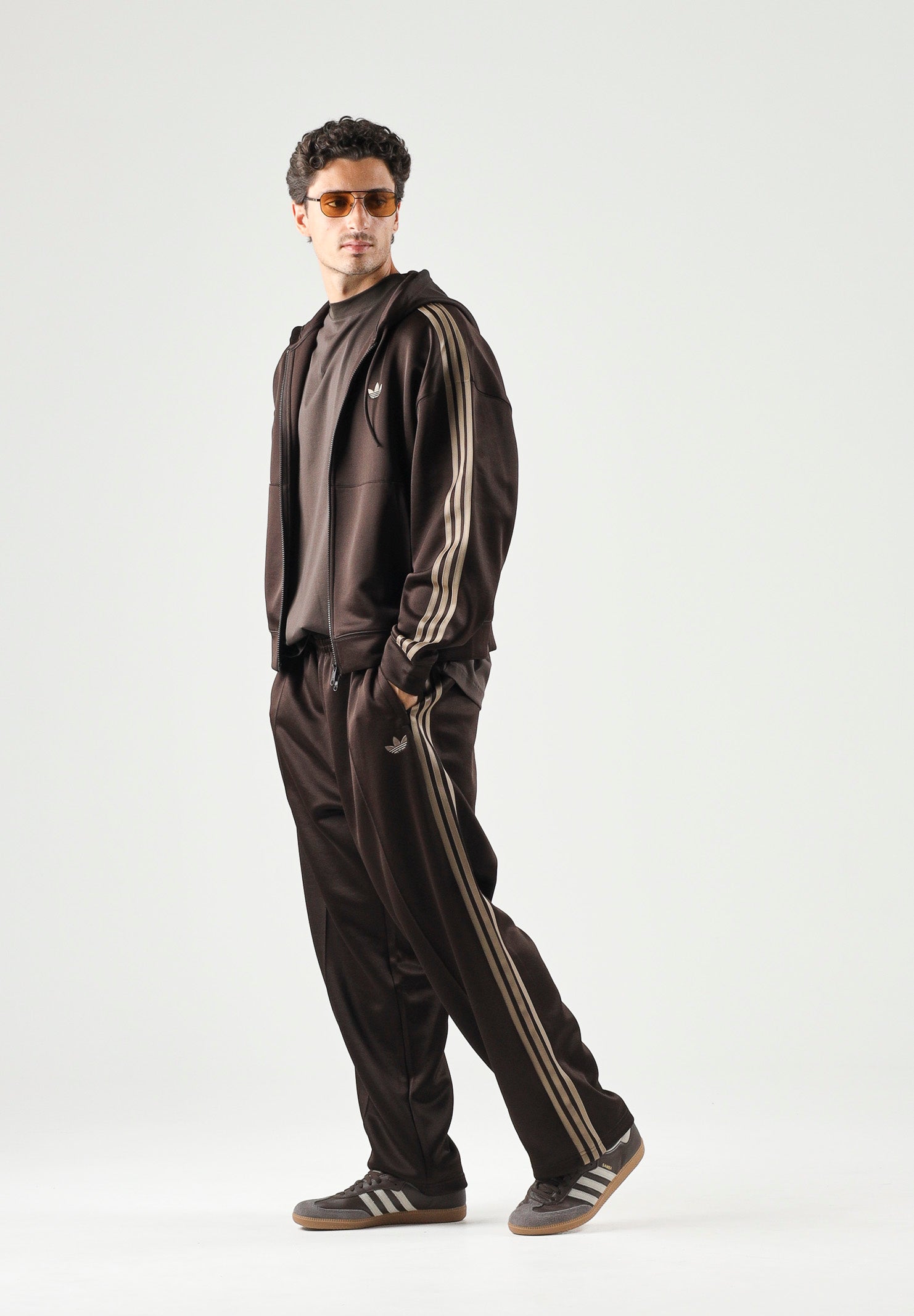 ADIDAS ORIGINALS Felpa ADICOLOR SPACER OVERSIZED Aurora Coffee marrone da uomo con cappuccio KS7426 . ADIDAS ORIGINALS